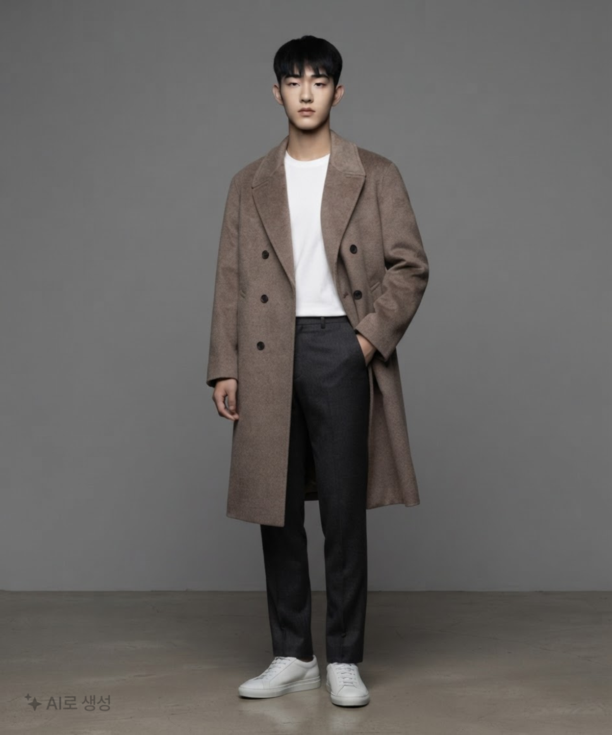 무신사 스탠다드(MUSINSA STANDARD) 캐시미어 블렌드 오버사이즈 더블 코트 XL