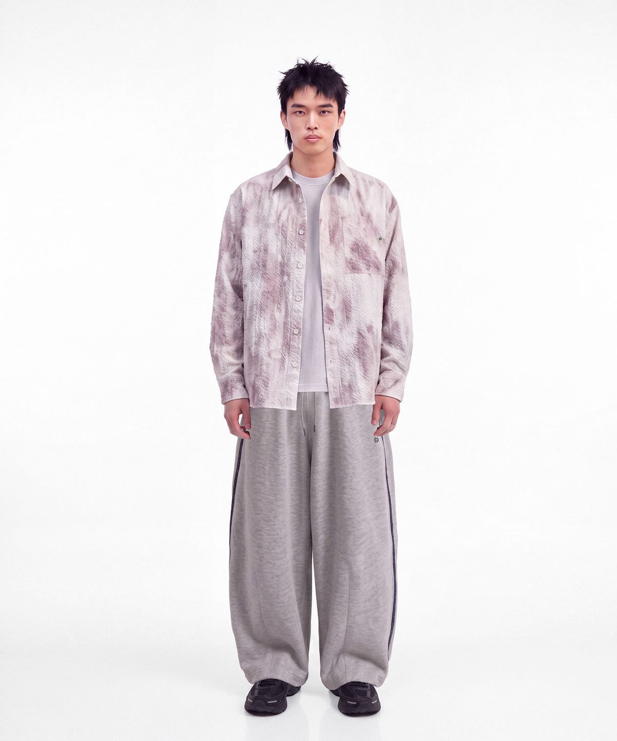 몰트선셋(MOLTSUNSET) Blur Marble Washing Shirt -Grayish Mauve