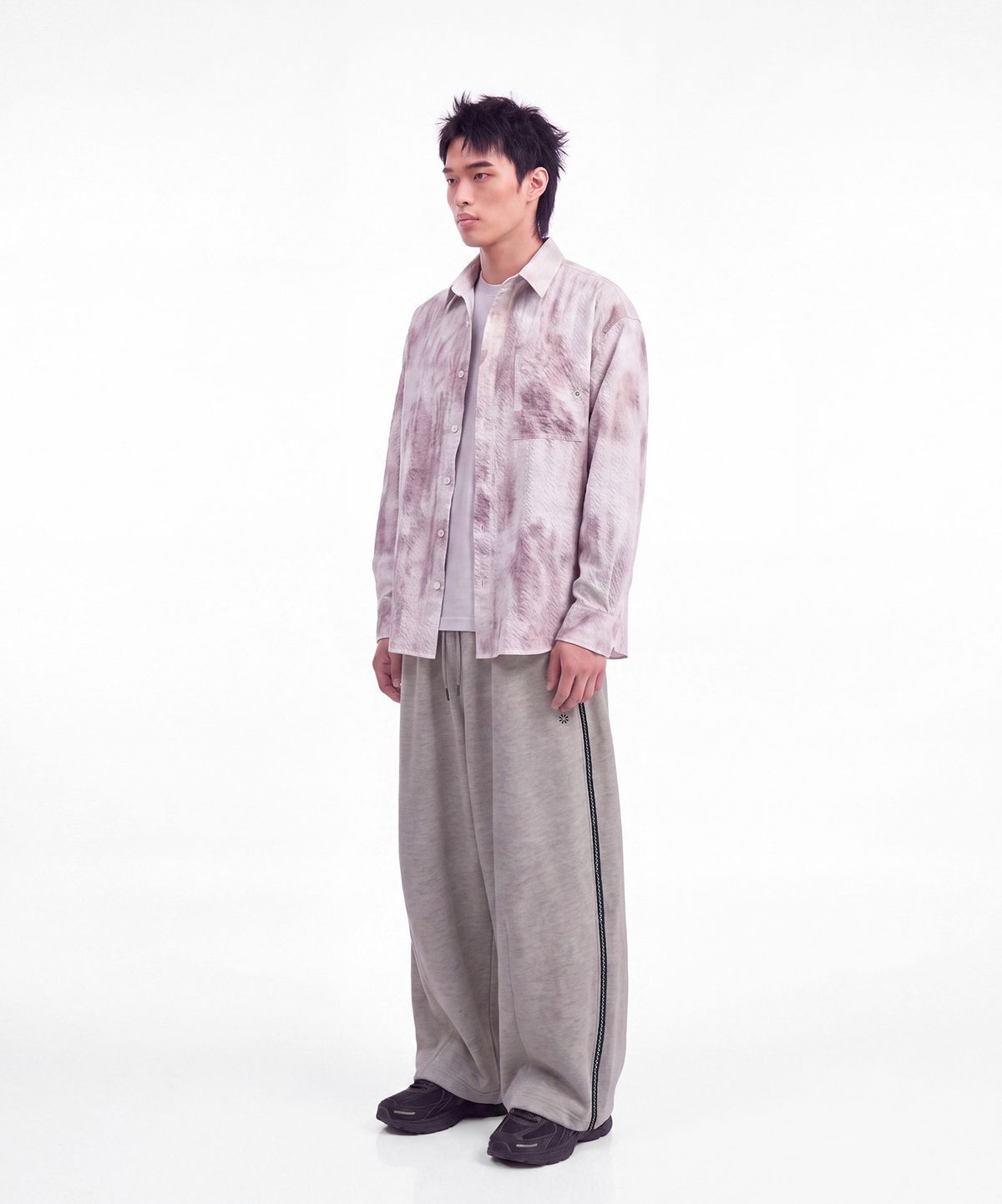 몰트선셋(MOLTSUNSET) Blur Marble Washing Shirt -Grayish Mauve