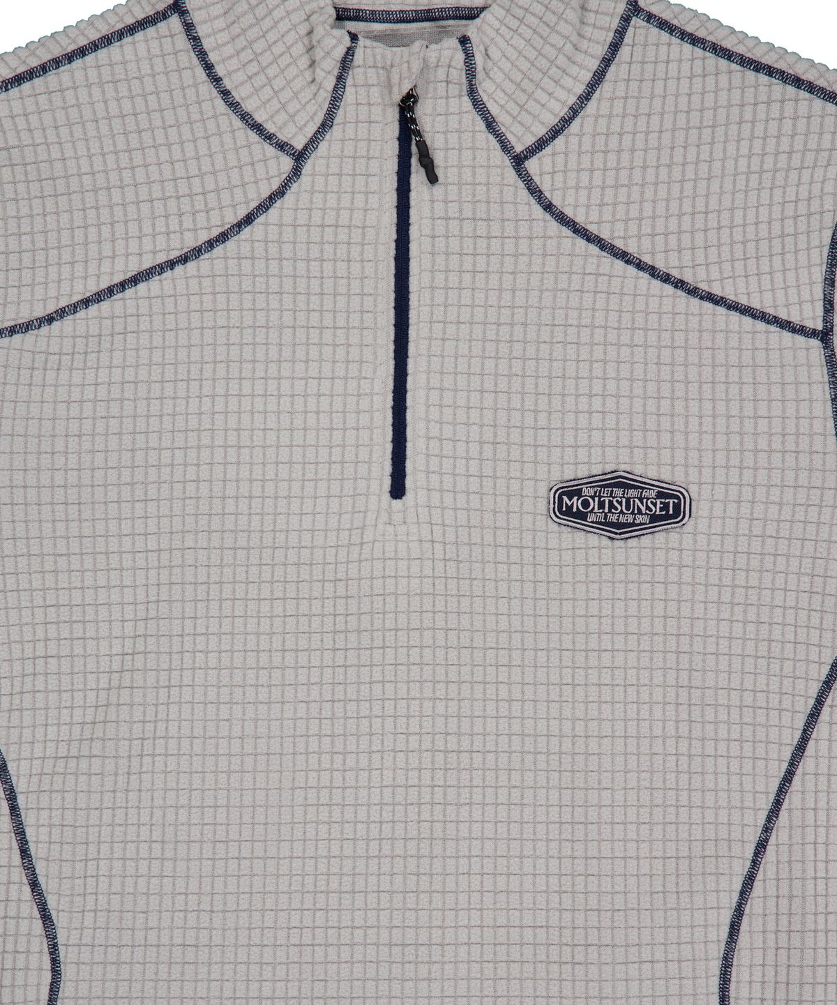 몰트선셋(MOLTSUNSET) Row Stitch Grid Quarter-Zip - Gray