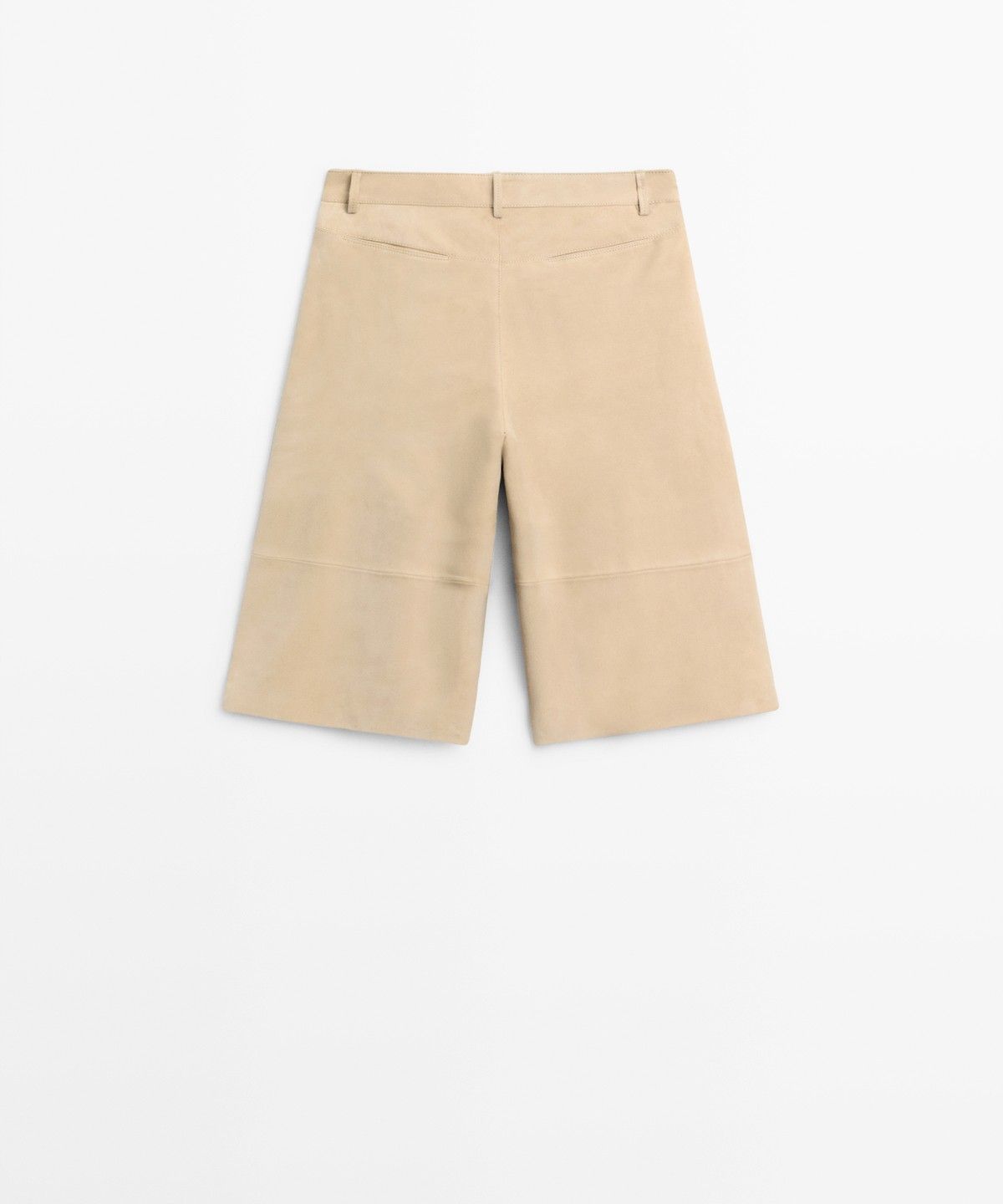 마시모두띠(MASSIMO DUTTI) 롱 스웨이드 가죽 버뮤다 팬츠