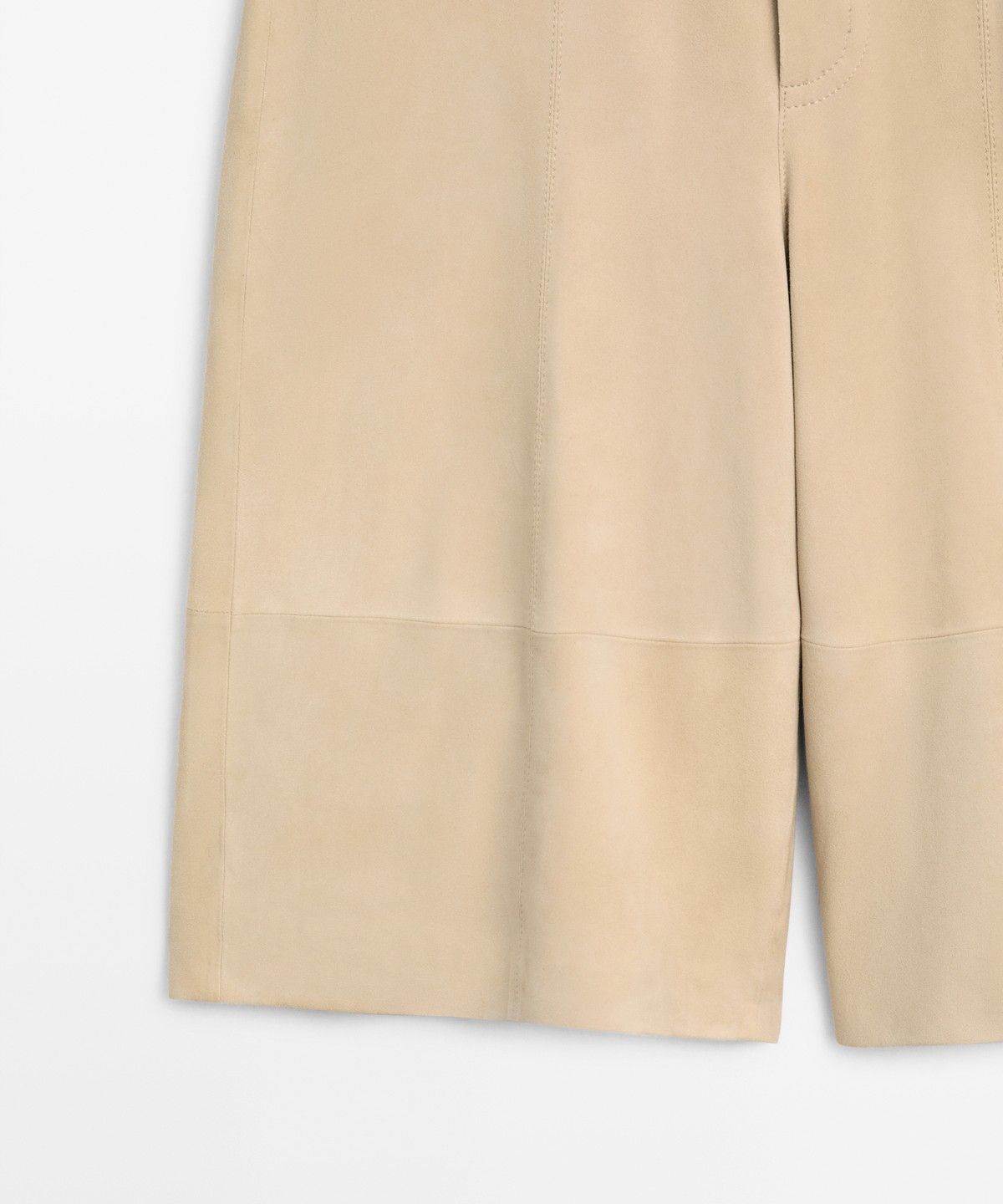 마시모두띠(MASSIMO DUTTI) 롱 스웨이드 가죽 버뮤다 팬츠