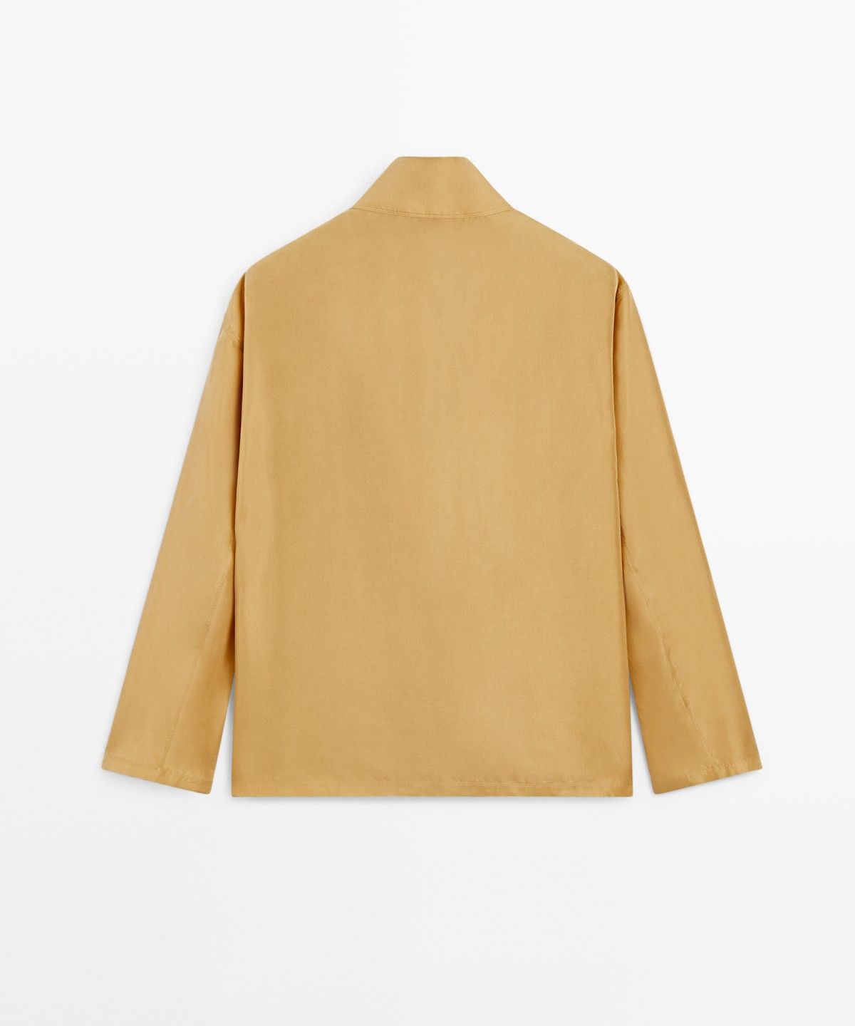 마시모두띠(MASSIMO DUTTI) 100% 실크 하이넥 크로스 셔츠