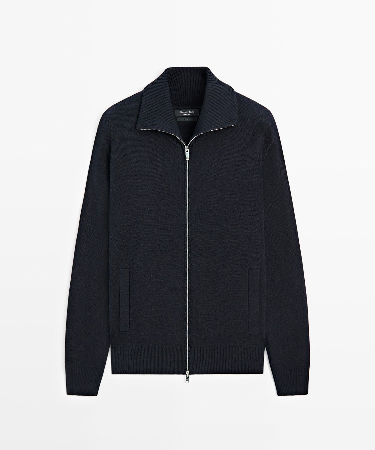 마시모두띠(MASSIMO DUTTI) 100% 코튼 집업 니트 가디건