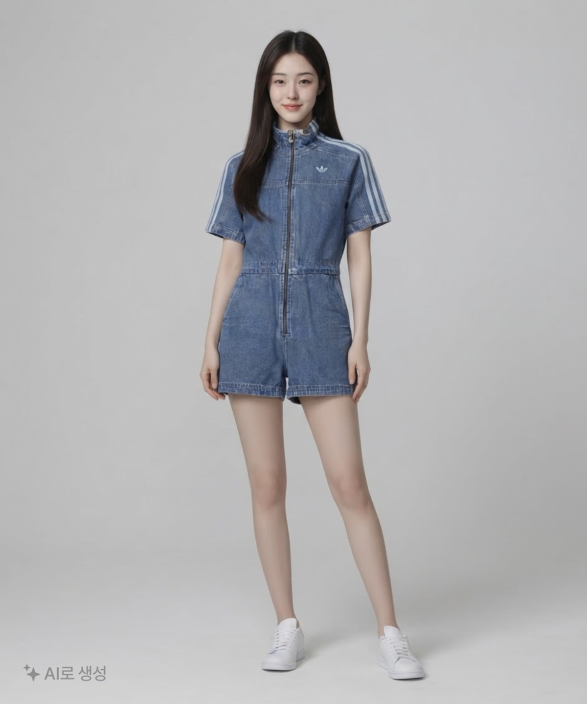 아디다스(ADIDAS) 데님 점프수트 W - 블루 / H11514 XXS