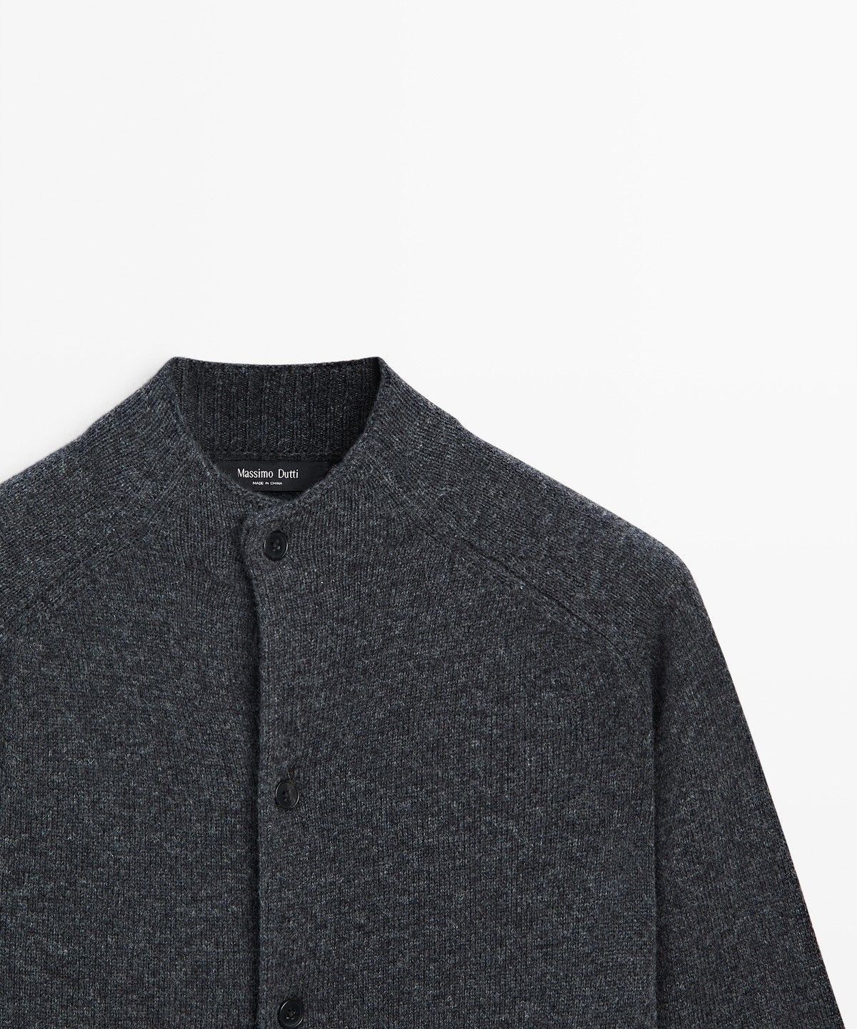 마시모두띠(MASSIMO DUTTI) 울 블렌드 퍼킨스넥 니트 가디건