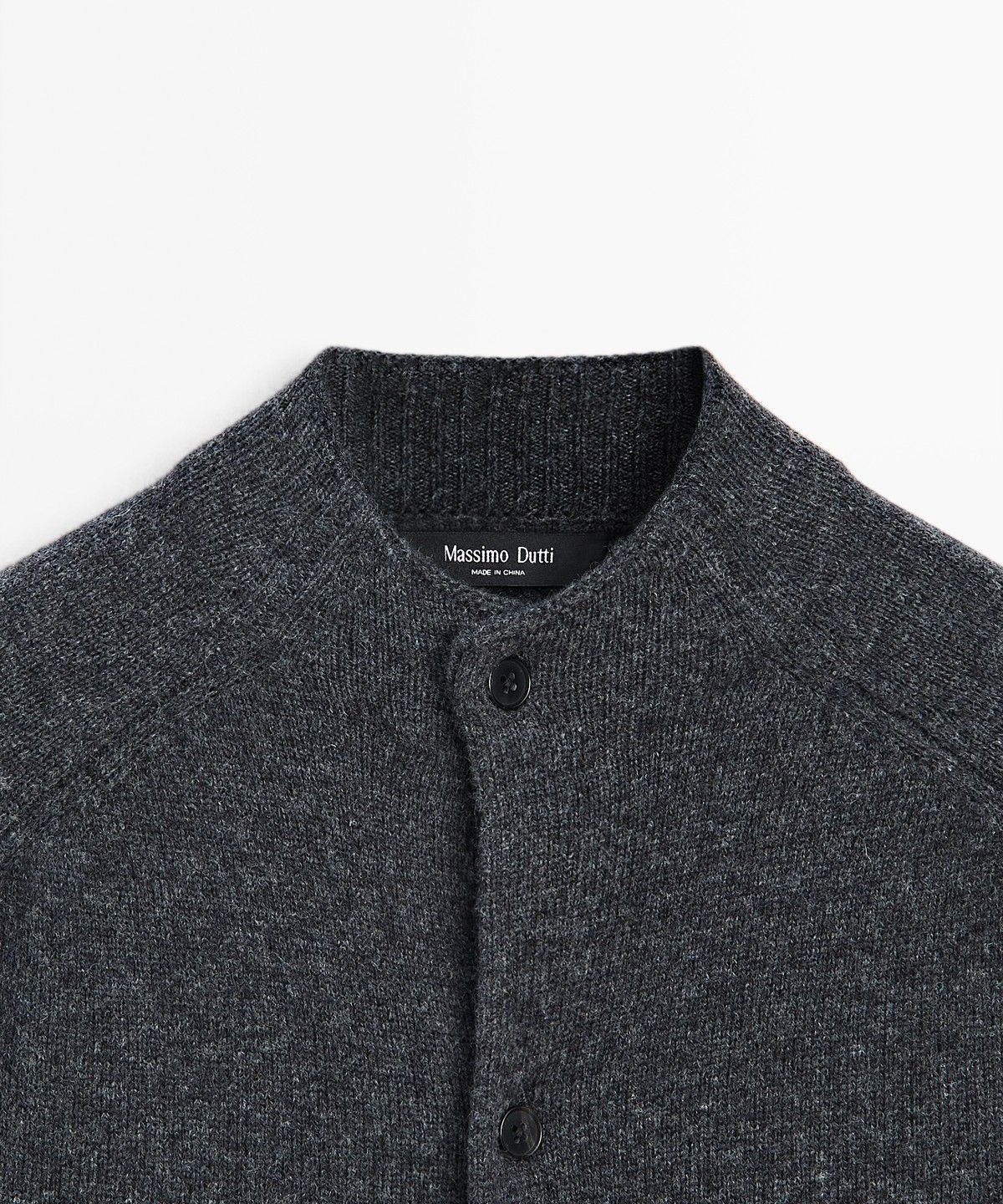 마시모두띠(MASSIMO DUTTI) 울 블렌드 퍼킨스넥 니트 가디건