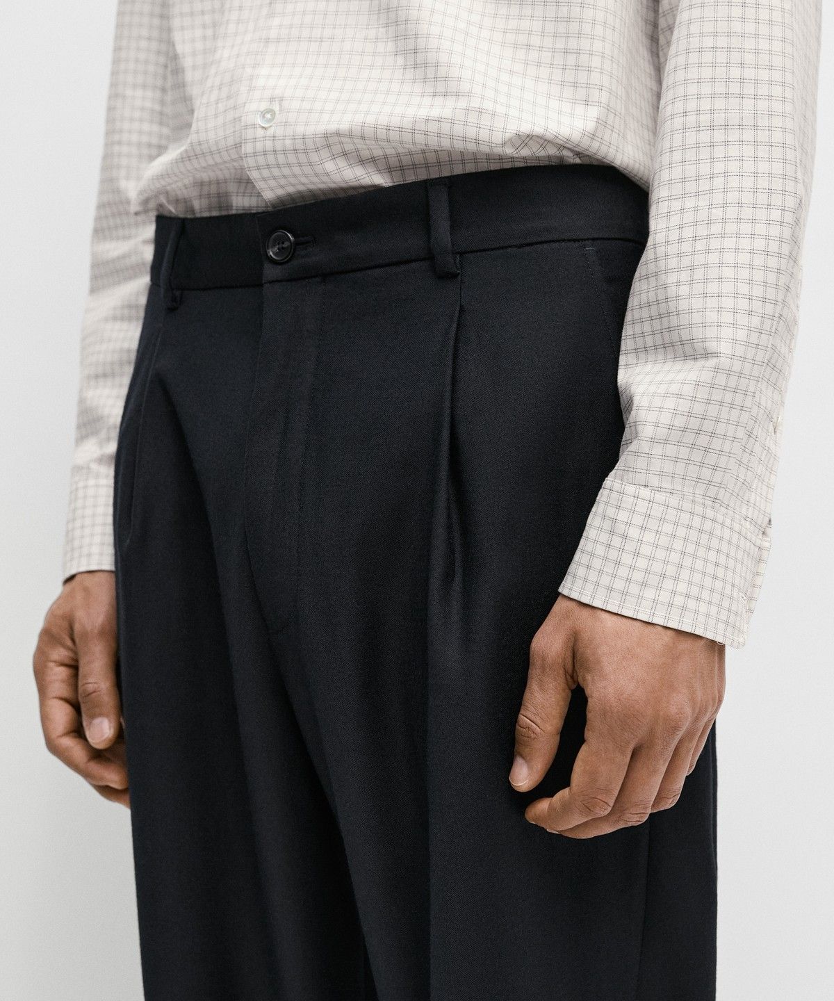 마시모두띠(MASSIMO DUTTI) 100% 울 스웨이드 릴랙스 핏 팬츠