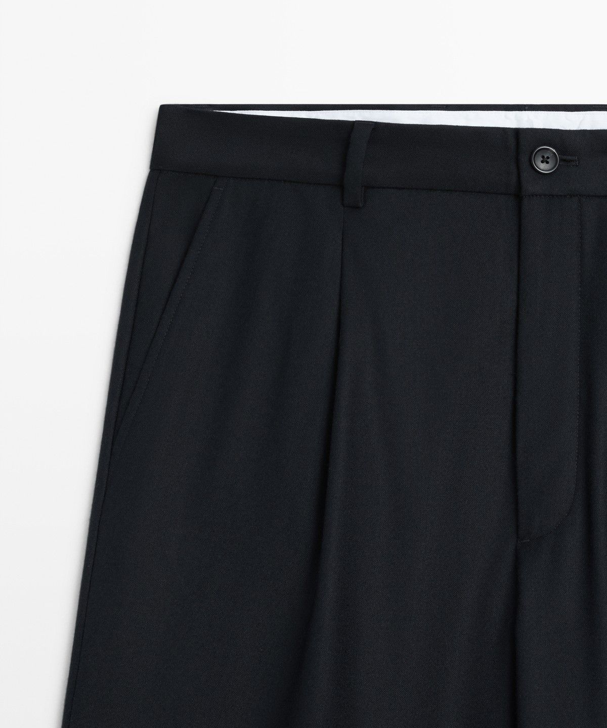 마시모두띠(MASSIMO DUTTI) 100% 울 스웨이드 릴랙스 핏 팬츠
