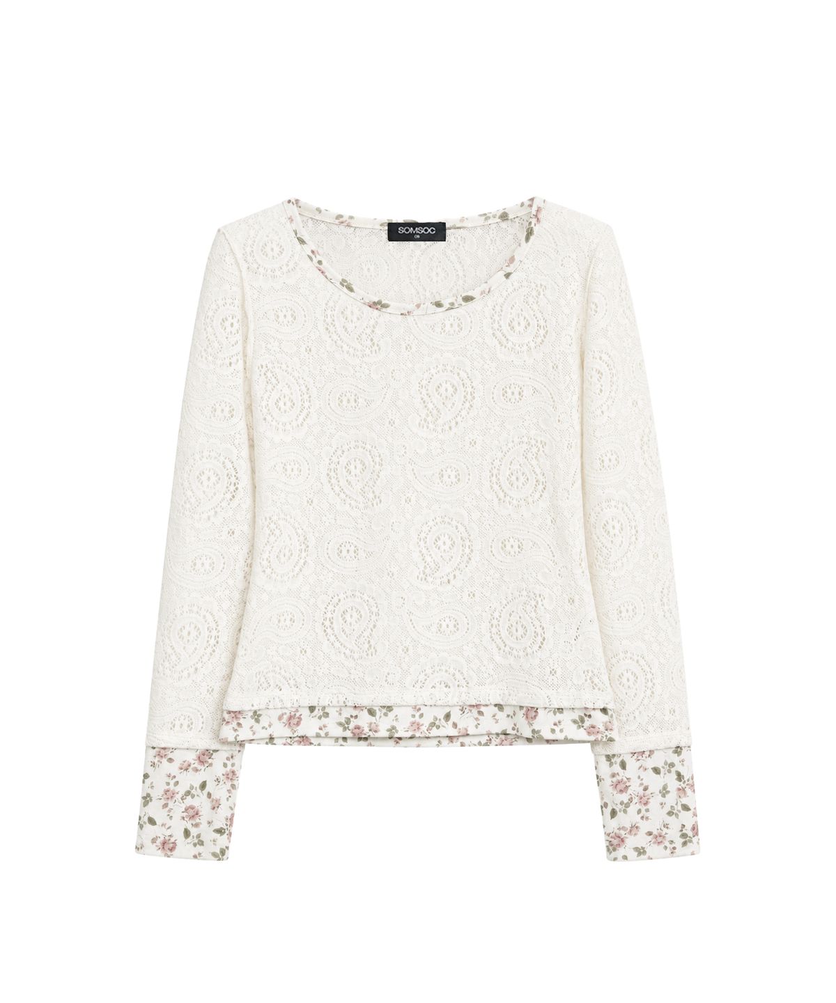 솜속(SOMSOC) FLOS LAYERED KNITTED TOP_IVORY