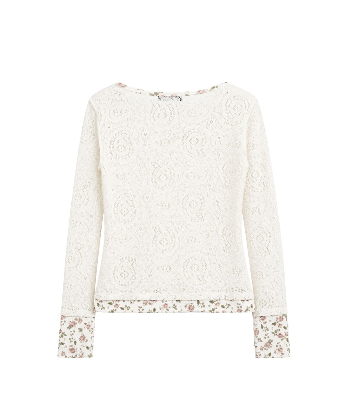 솜속(SOMSOC) FLOS LAYERED KNITTED TOP_IVORY