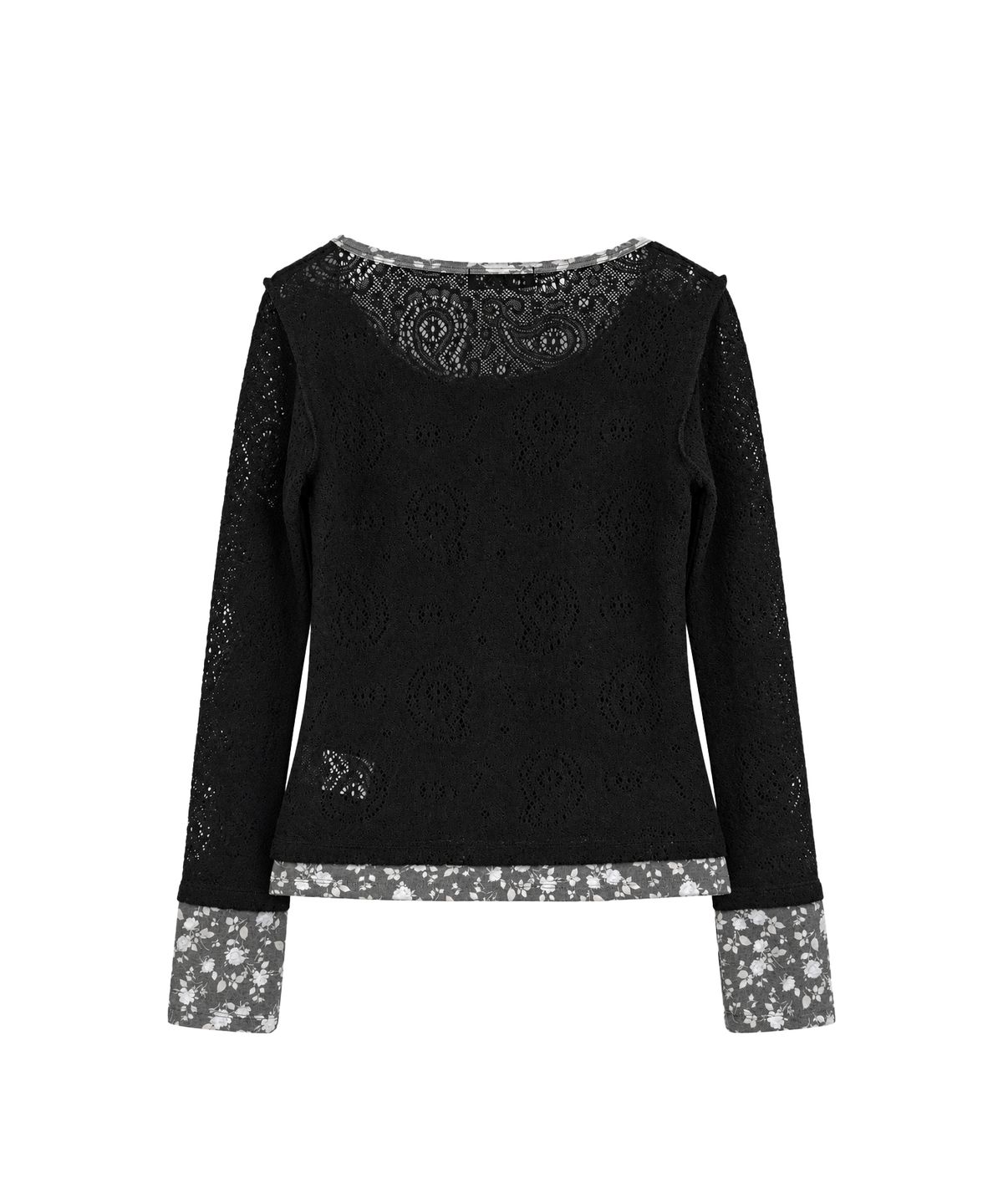 솜속(SOMSOC) FLOS LAYERED KNITTED TOP_BLACK