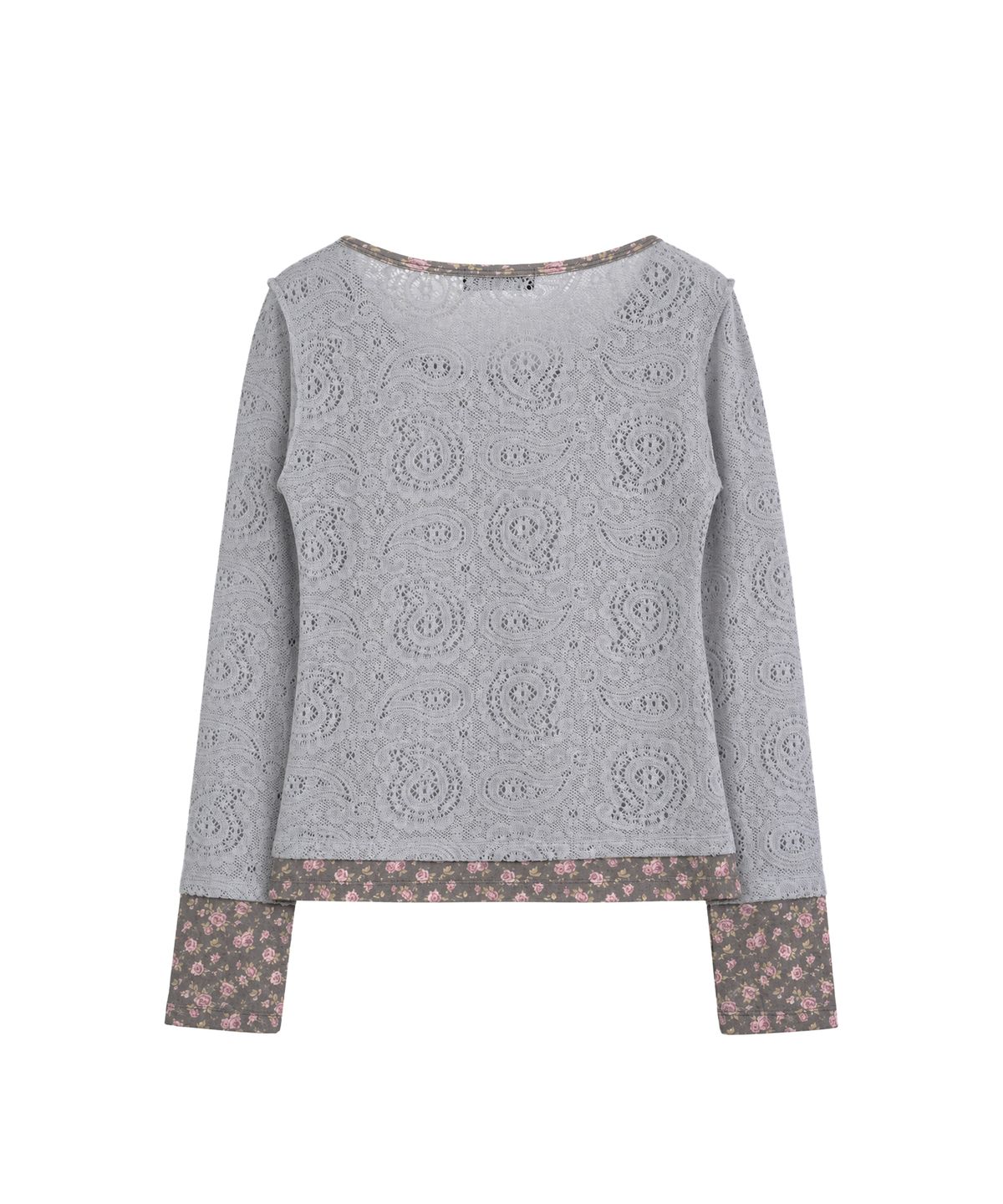 솜속(SOMSOC) FLOS LAYERED KNITTED TOP_GREY