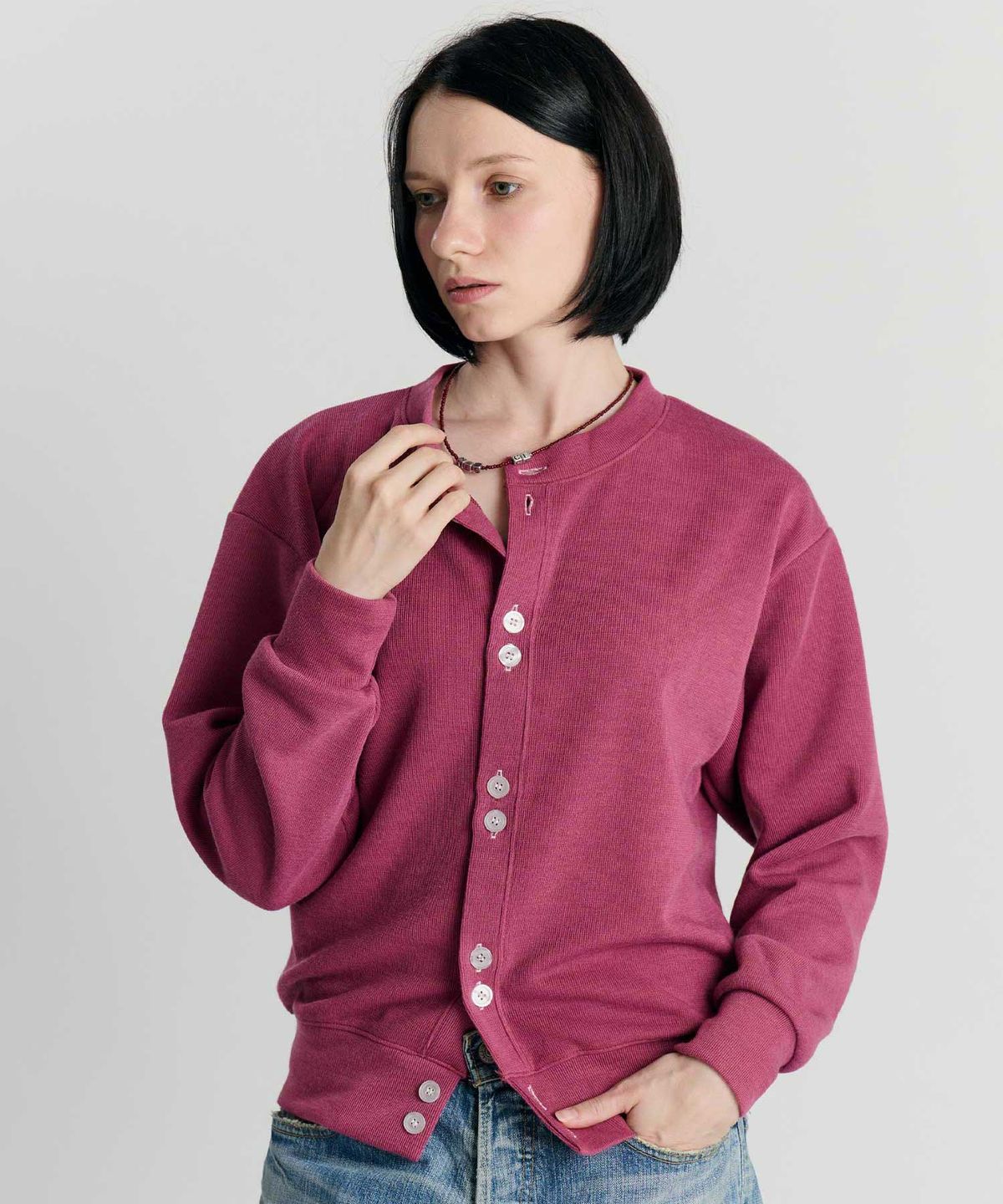 스미스아머(SMITHARMOR) 멀티 버튼 라운드 니트 가디건_3color