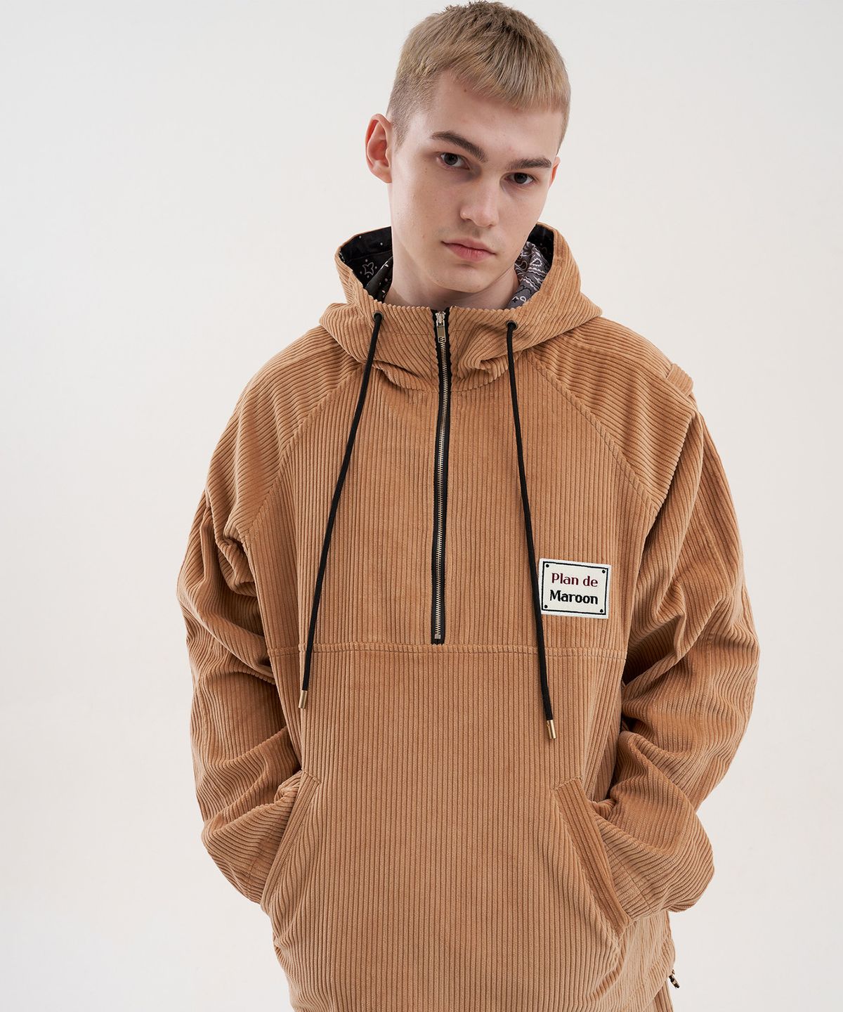 플랑 드 마룬(PLAN DE MAROON) CORDUROY ANORAK_BEIGE