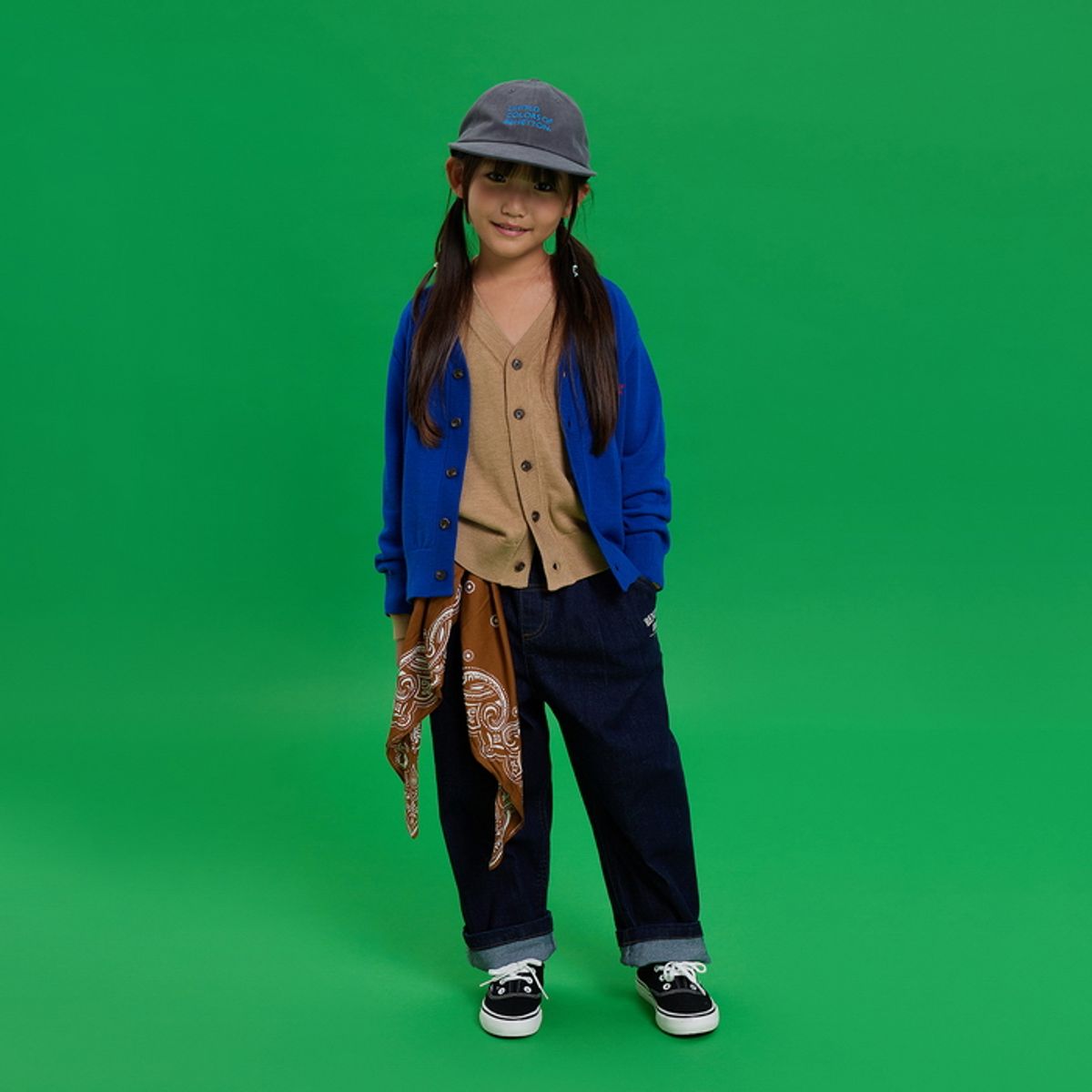 베네통키즈(BENETTONKIDS) [파밀리아] 브이넥 가디건_QAKCG2661BL