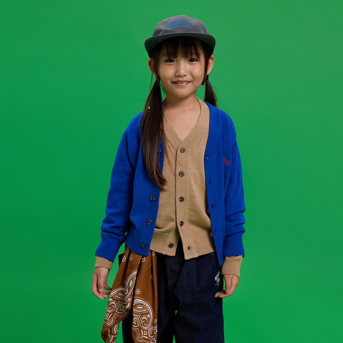 베네통키즈(BENETTONKIDS) [파밀리아] 브이넥 가디건_QAKCG2661BL