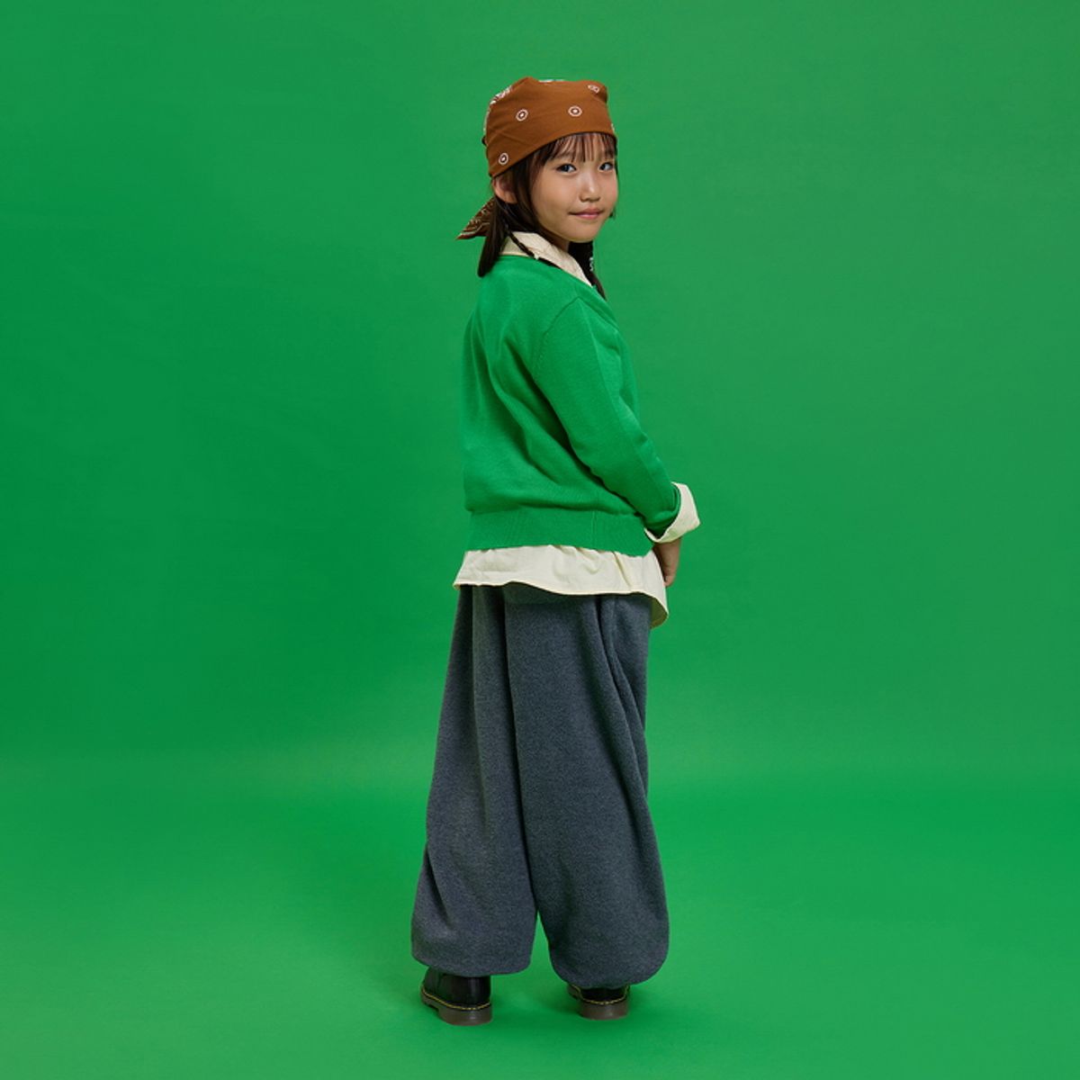 베네통키즈(BENETTONKIDS) [파밀리아] 라운드넥 가디건_QAKCG3661GN