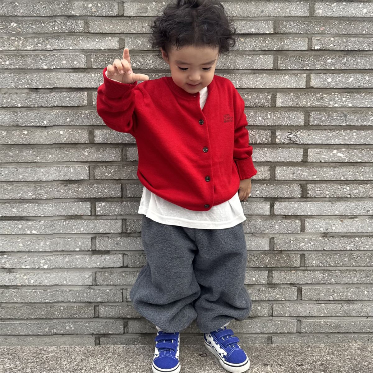 베네통키즈(BENETTONKIDS) [파밀리아] 라운드넥 가디건_QAKCG3661RD