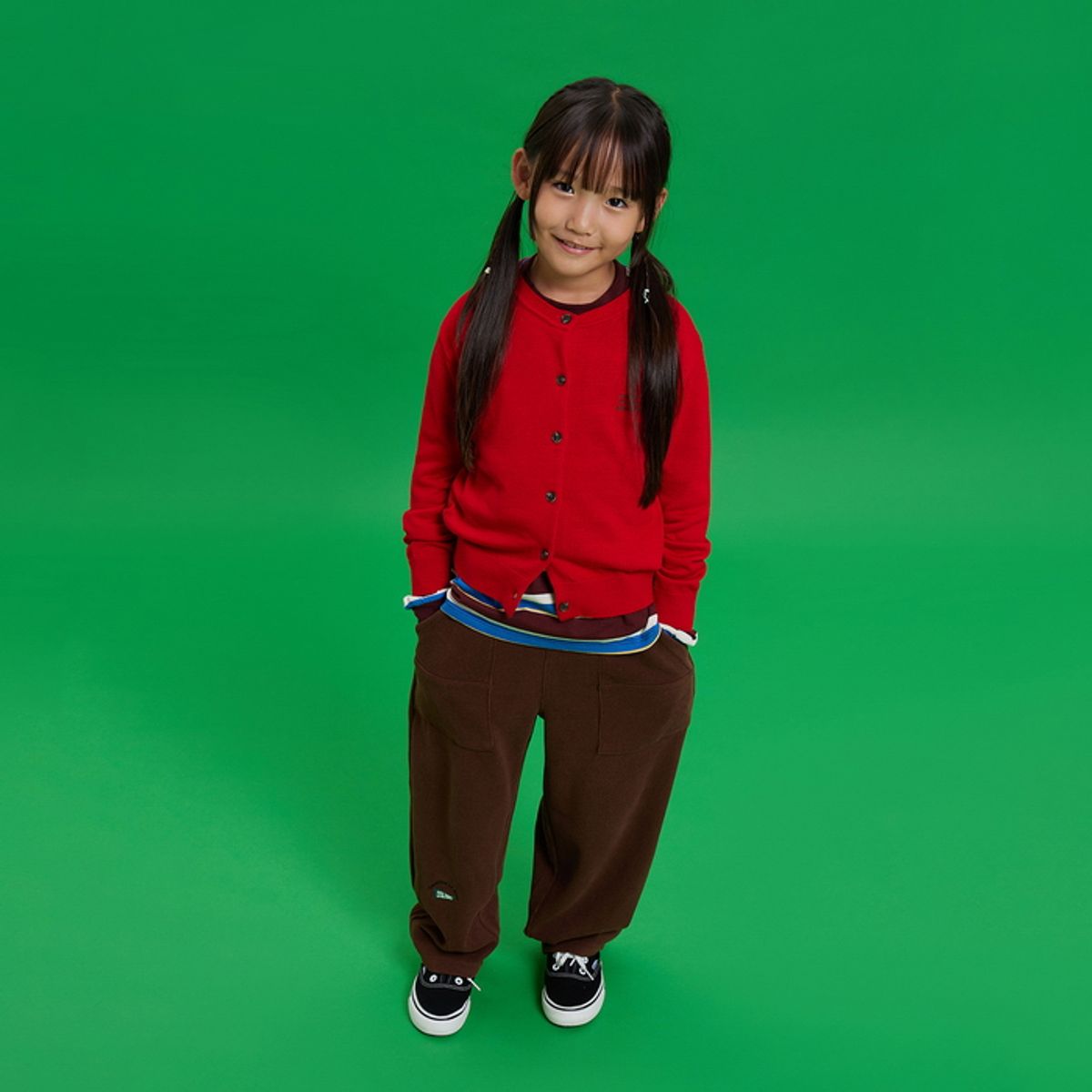 베네통키즈(BENETTONKIDS) [파밀리아] 라운드넥 가디건_QAKCG3661RD