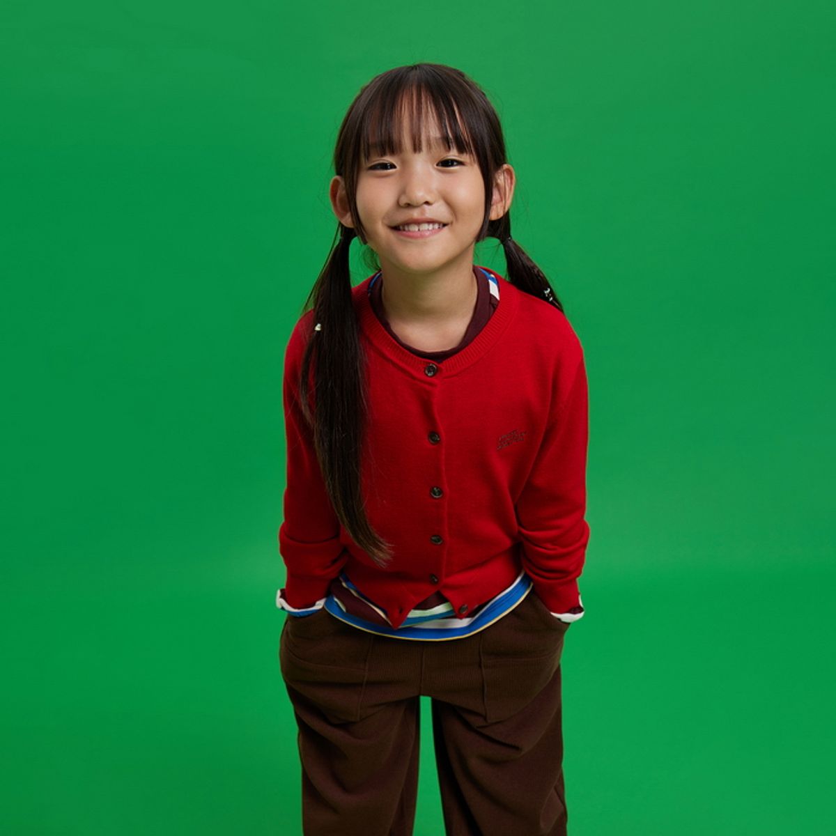 베네통키즈(BENETTONKIDS) [파밀리아] 라운드넥 가디건_QAKCG3661RD