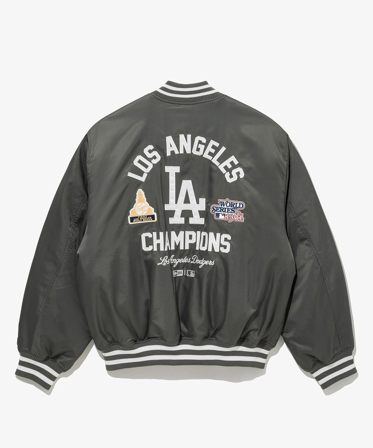 뉴에라(NEW ERA) MLB LA 다저스 나일론 스타디움 재킷 그레이 14742037