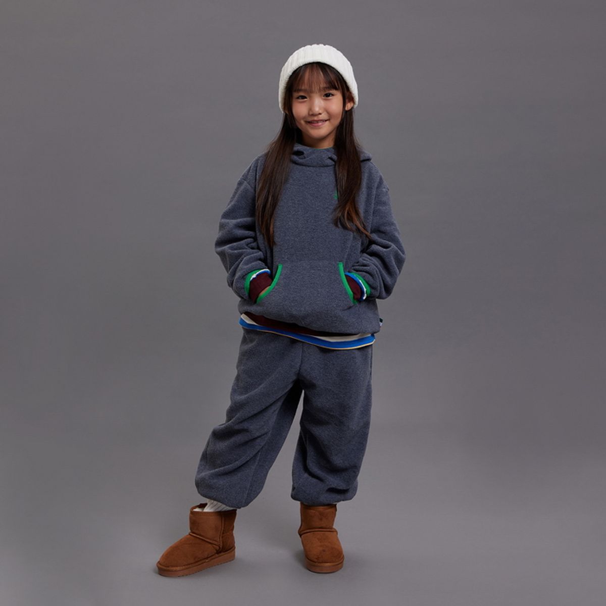 베네통키즈(BENETTONKIDS) [파밀리아] 스트릿 플리스 후디_QAMTG1661CG