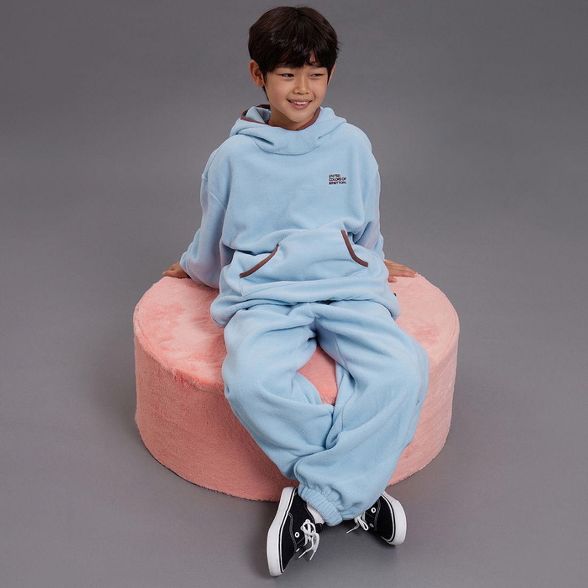 베네통키즈(BENETTONKIDS) [파밀리아] 스트릿 플리스 후디_QAMTG1661LB