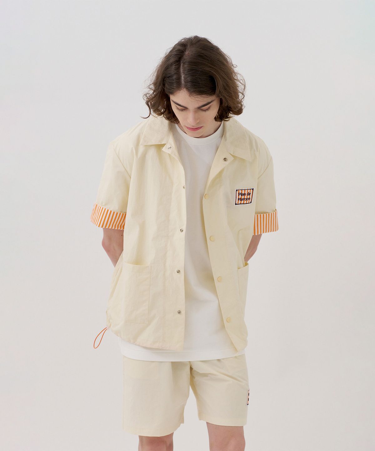 플랑 드 마룬(PLAN DE MAROON) SUMMER WINDBREAKER SHIRT_LEMON CHIFFON