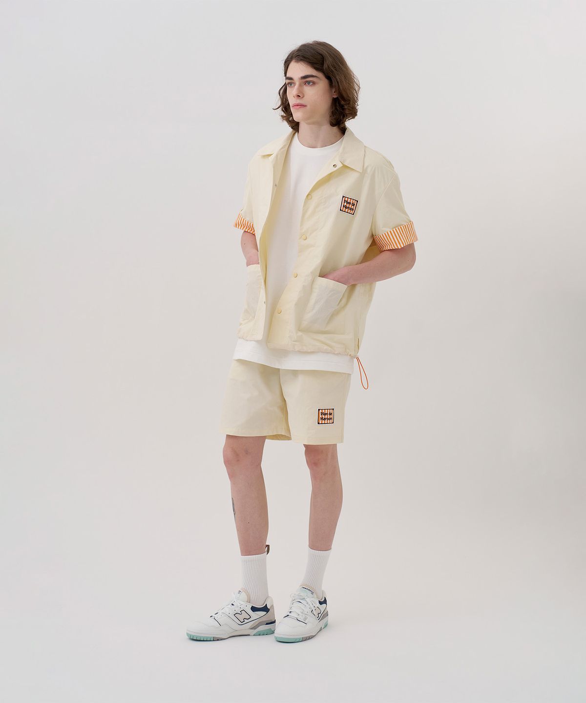 플랑 드 마룬(PLAN DE MAROON) SUMMER WINDBREAKER PANTS_LEMON CHIFFON