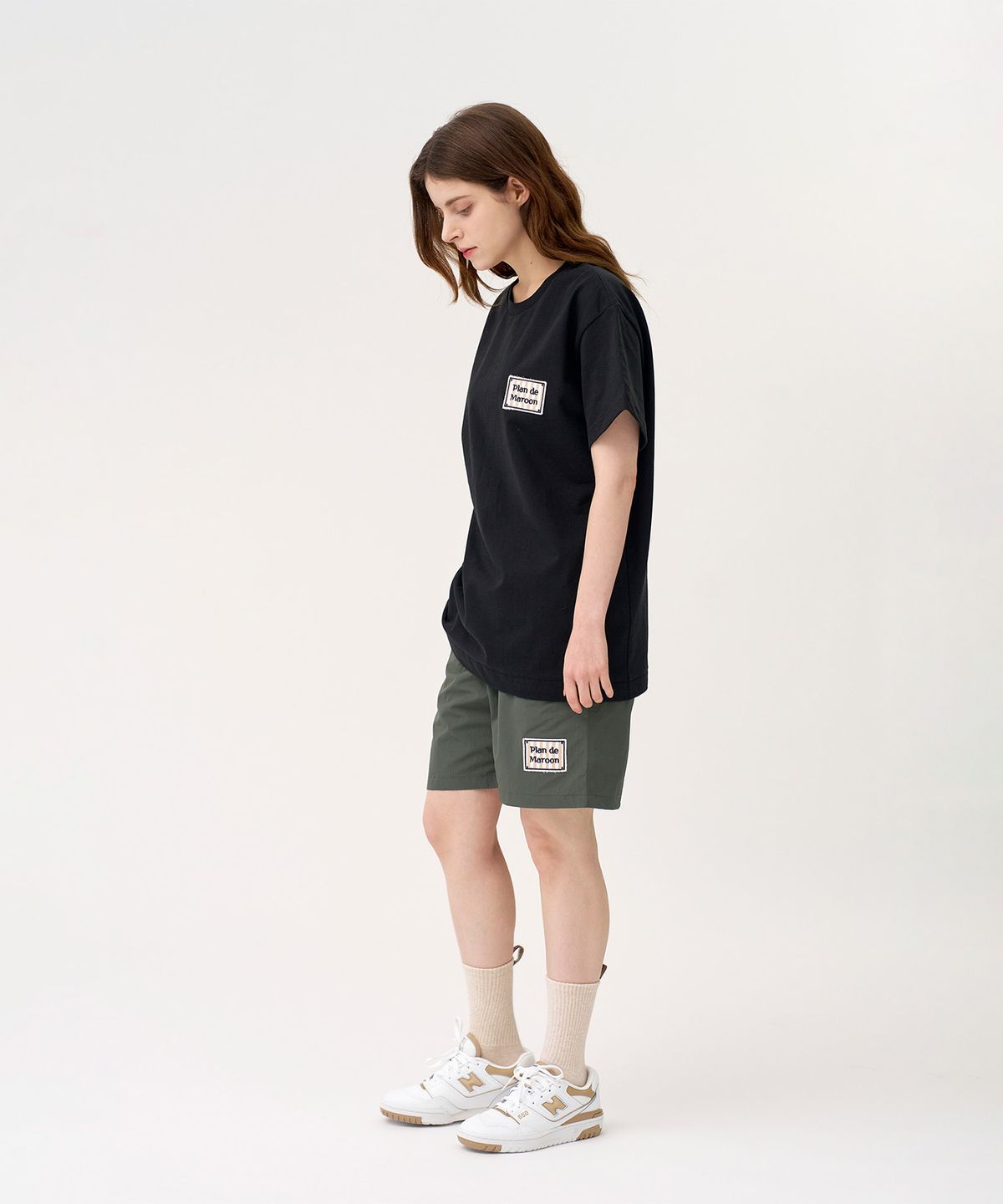 플랑 드 마룬(PLAN DE MAROON) SEASON LOGO T-SHIRT_BLACK_CAFE AU LAIT