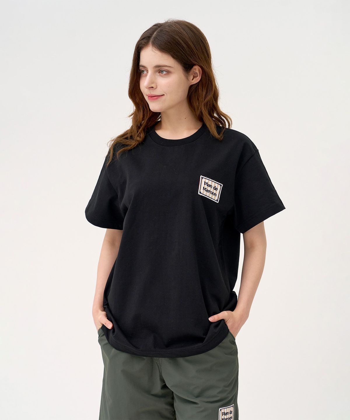 플랑 드 마룬(PLAN DE MAROON) SEASON LOGO T-SHIRT_BLACK_CAFE AU LAIT