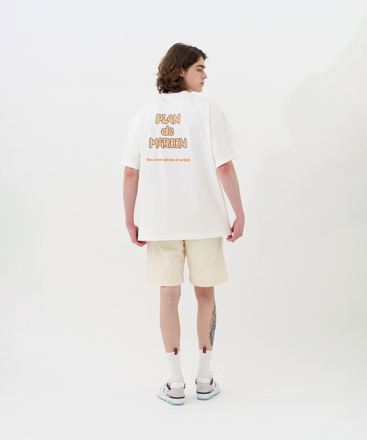 플랑 드 마룬(PLAN DE MAROON) SEASON LOGO T-SHIRT_WHITE_MANDARIN