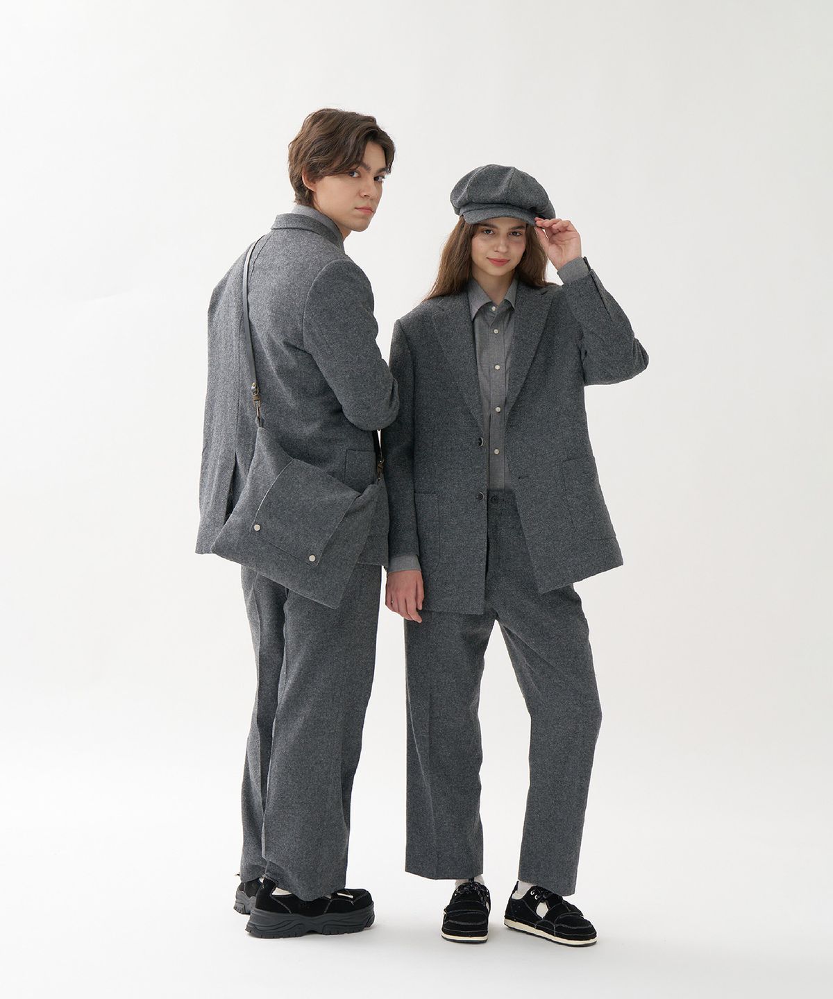 플랑 드 마룬(PLAN DE MAROON) MERINO WOOL JACKET_MELANGE GREY