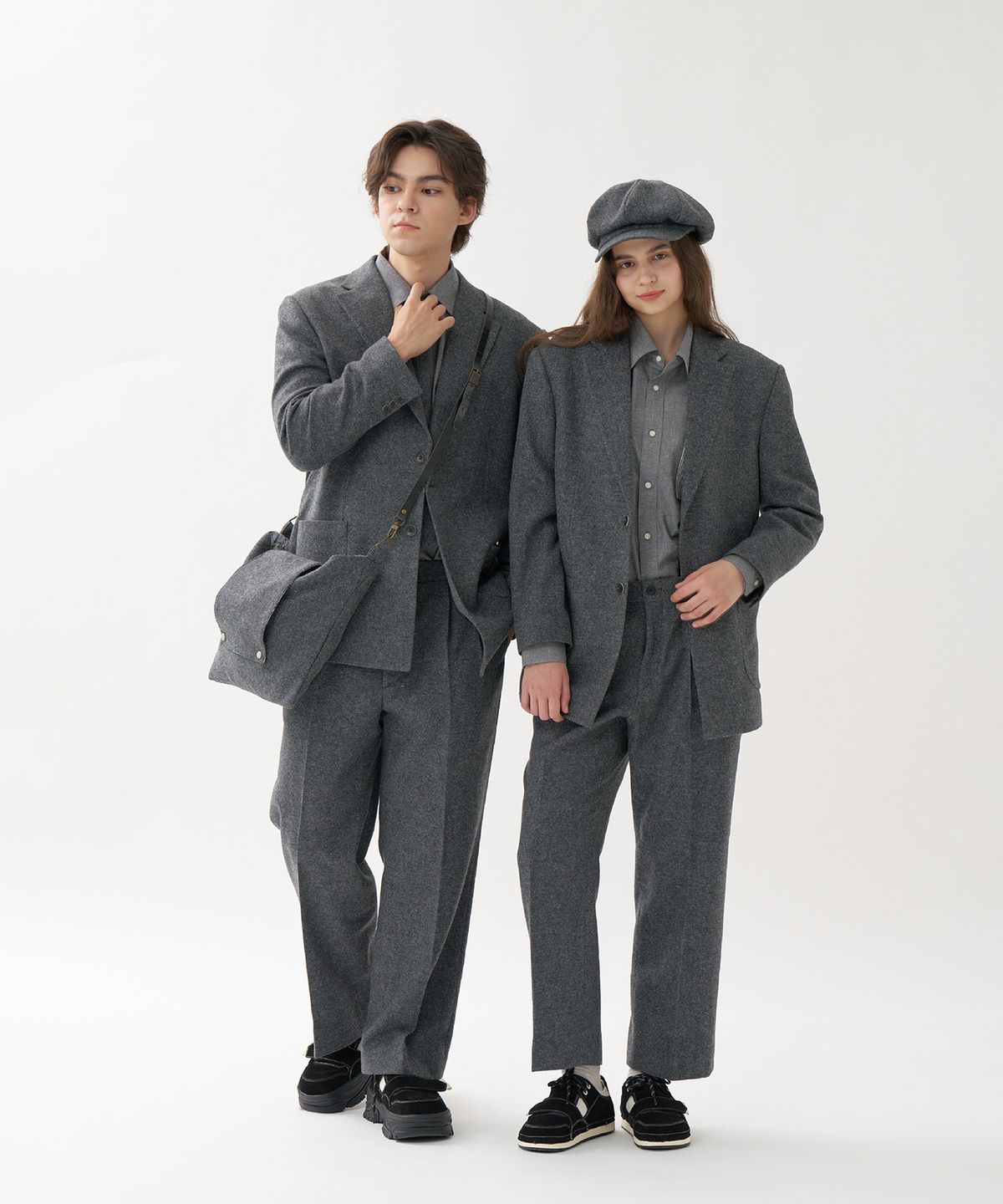 플랑 드 마룬(PLAN DE MAROON) MERINO WOOL PANTS_MELANGE GREY