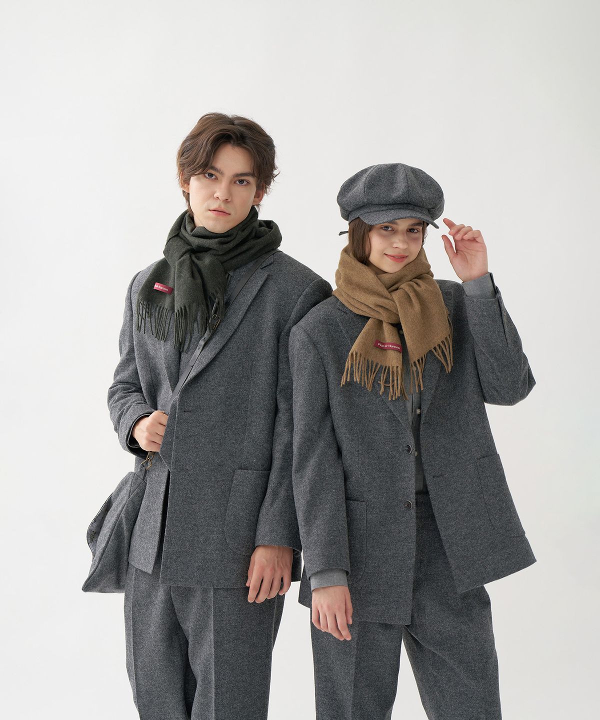 플랑 드 마룬(PLAN DE MAROON) MERINO WOOL MUFFLER_DEEP BEIGE