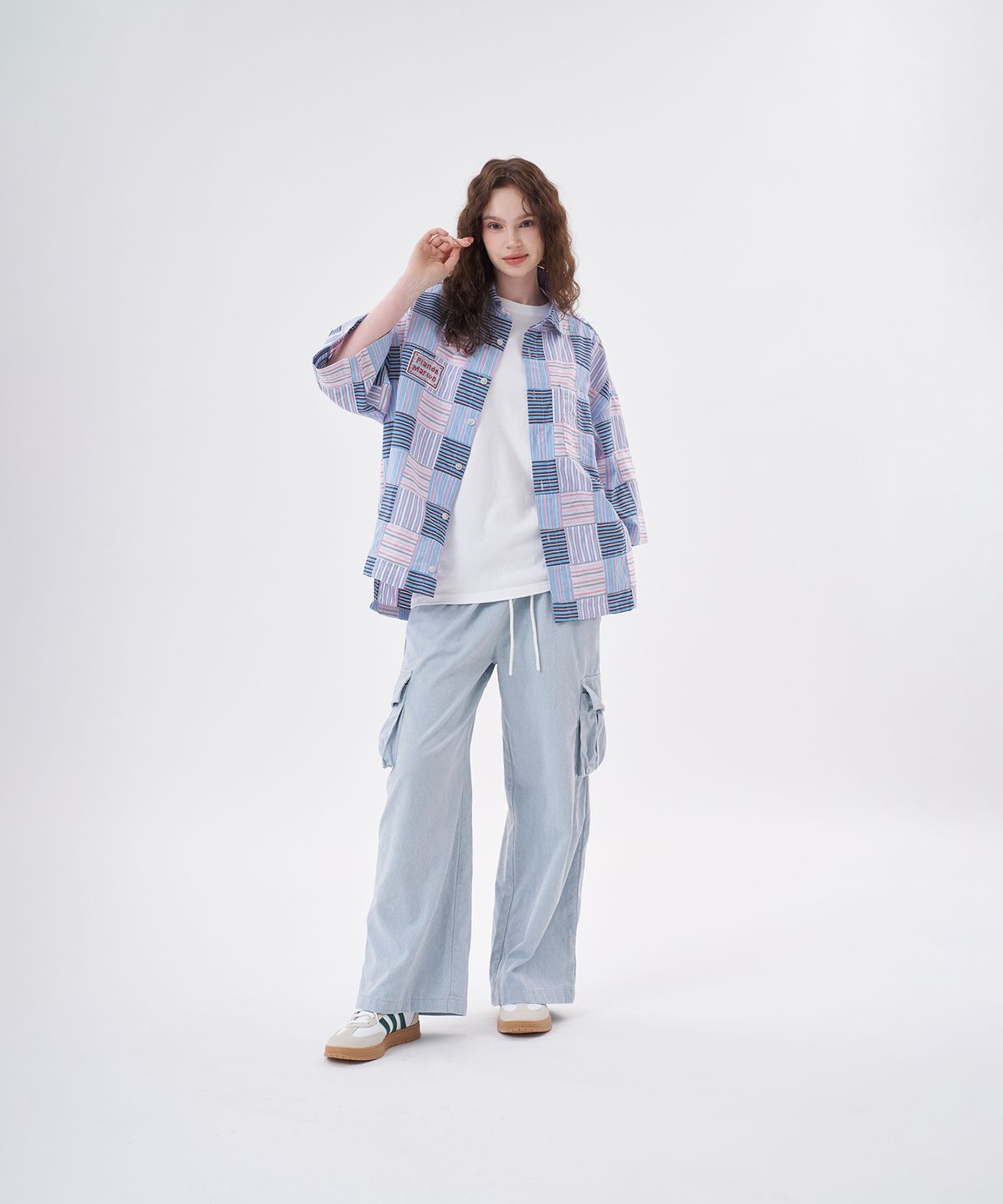 플랑 드 마룬(PLAN DE MAROON) WASHED PIGMENT CARGO PANTS_SKY BLUE