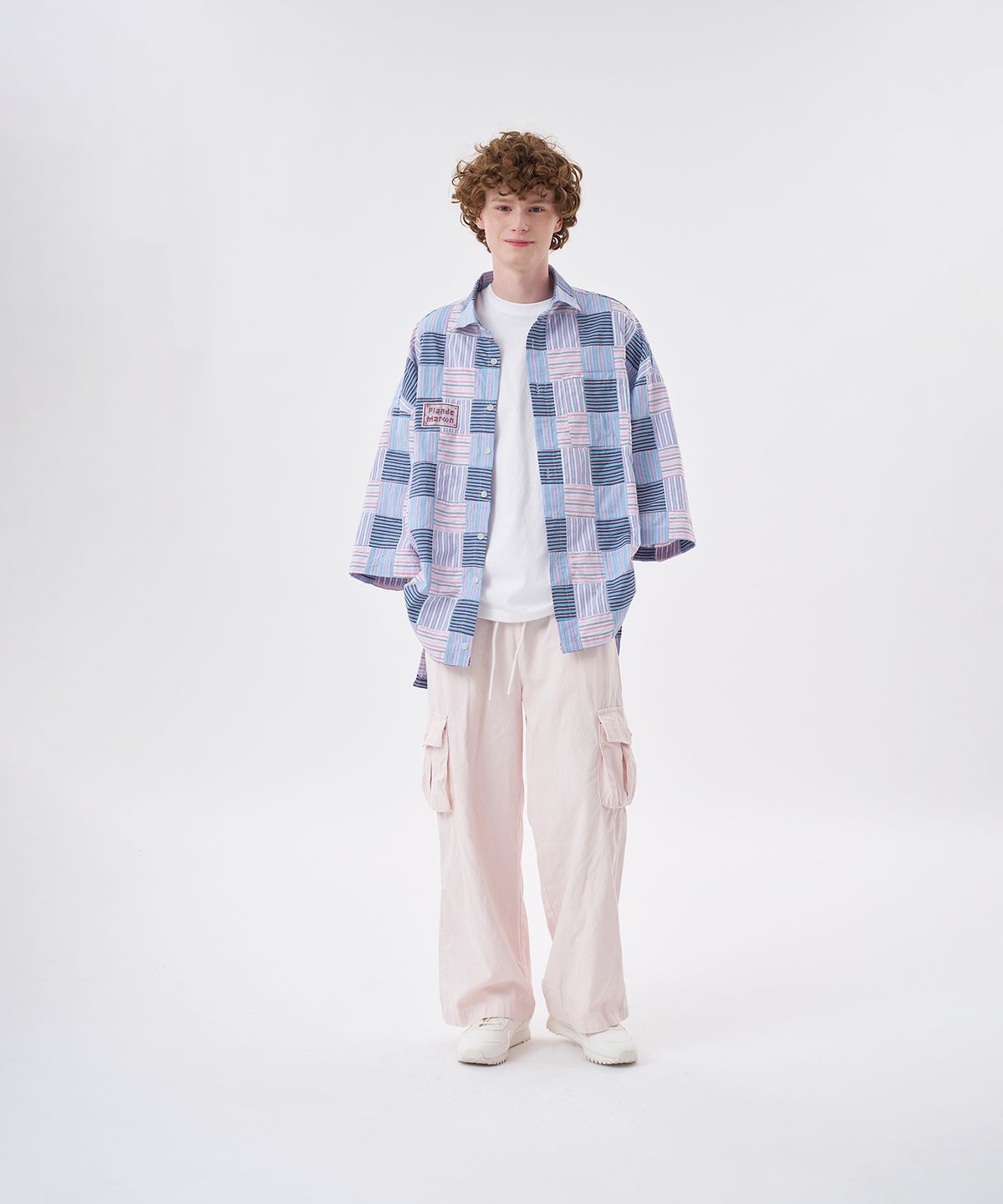 플랑 드 마룬(PLAN DE MAROON) WASHED PIGMENT CARGO PANTS_SHELL PINK