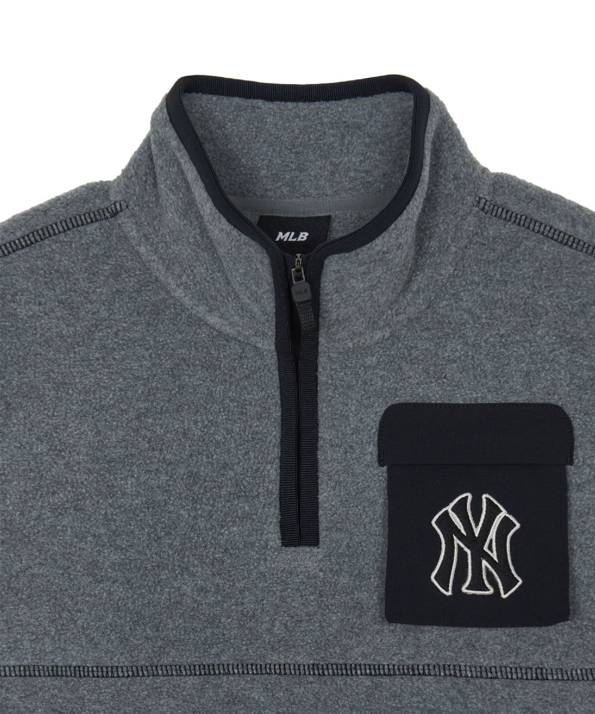 엠엘비 키즈(MLB KIDS) 아웃도어 폴라폴리스 반집업 맨투맨 세트 NY (D.Melange Grey)