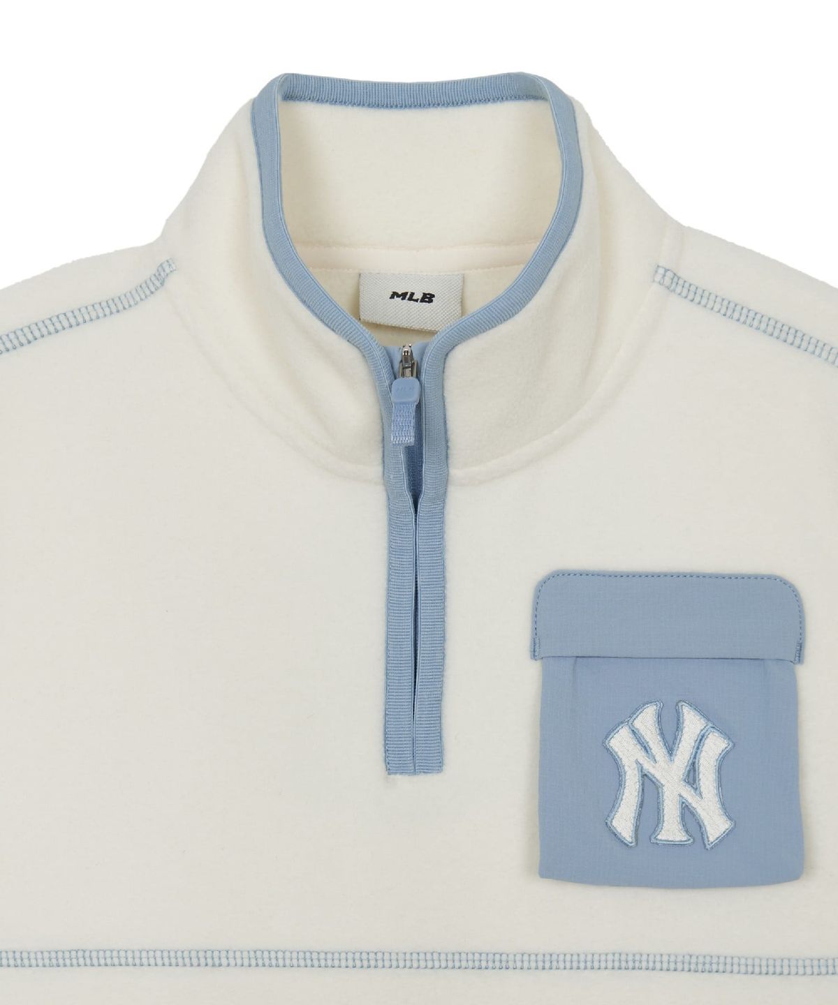 엠엘비 키즈(MLB KIDS) 아웃도어 폴라폴리스 반집업 맨투맨 세트 NY (Cream)