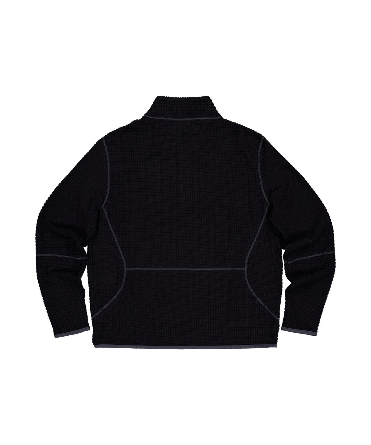 몰트선셋(MOLTSUNSET) Row Stitch Grid Quarter-Zip - Black