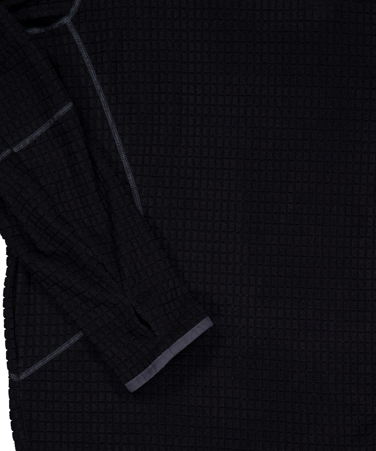 몰트선셋(MOLTSUNSET) Row Stitch Grid Quarter-Zip - Black