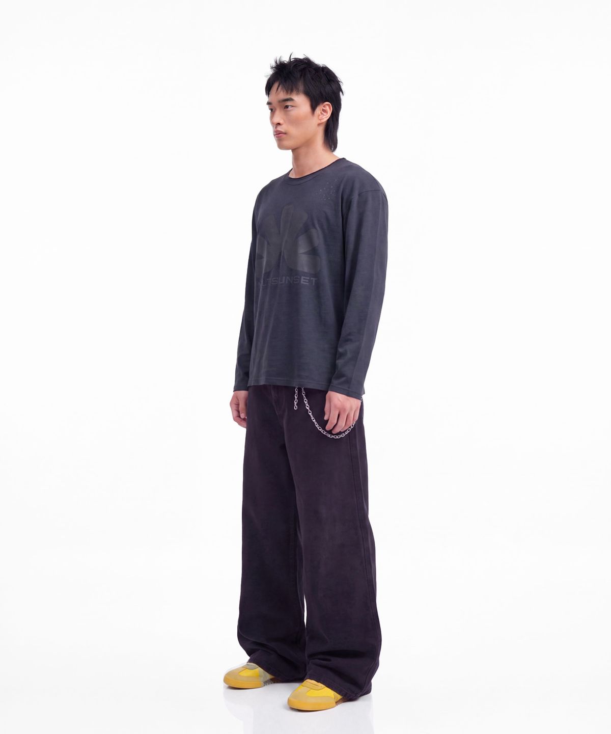 몰트선셋(MOLTSUNSET) Washed Damaged Long Sleeve - Navy