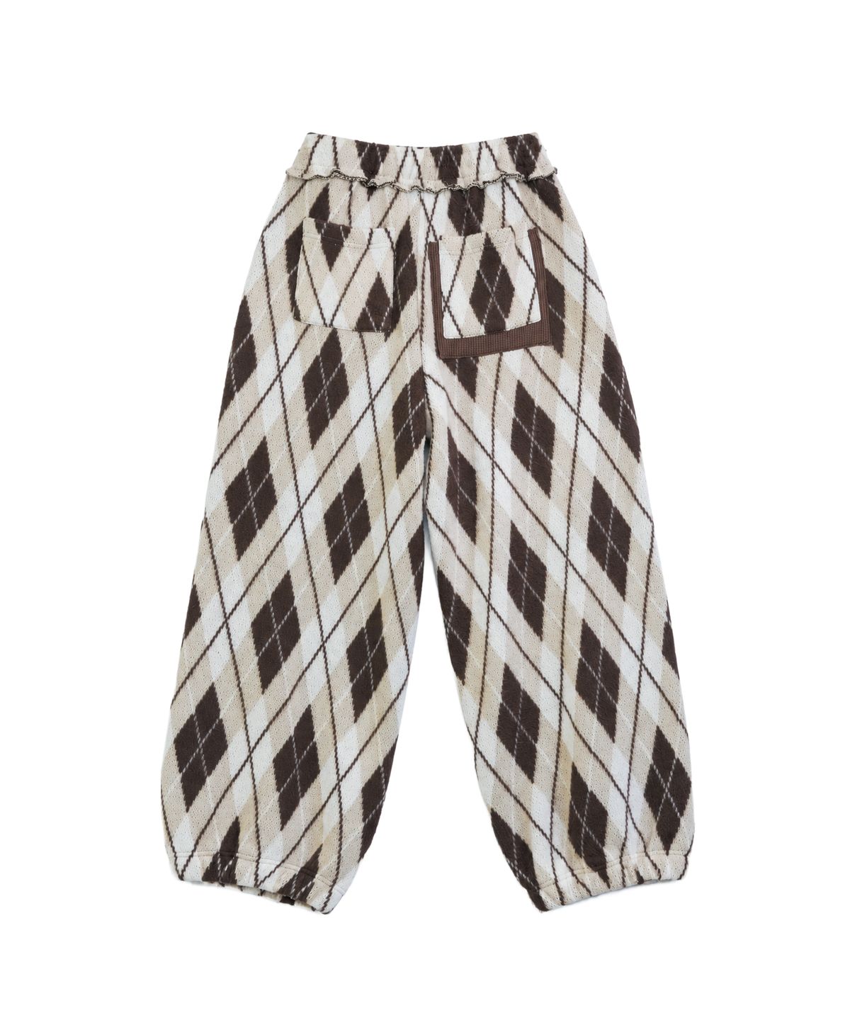 솜속(SOMSOC) NUIT ARGYLE KNIT LOUNGE PANTS_BEIGE