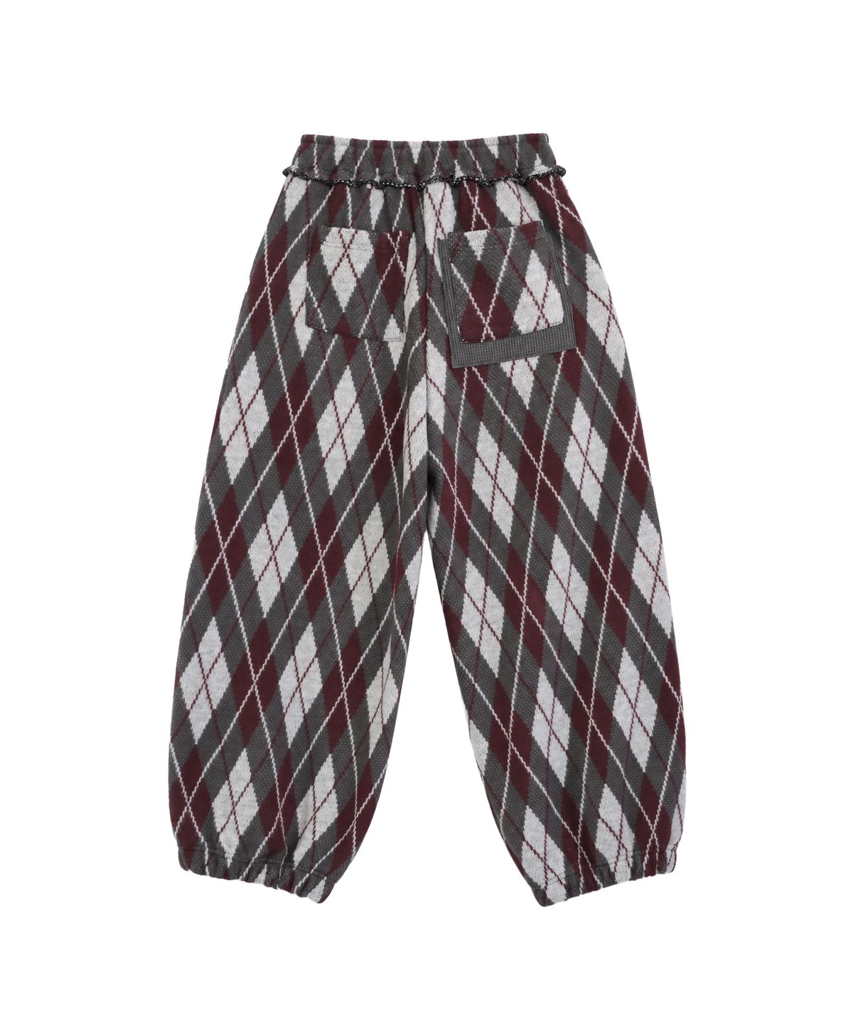 솜속(SOMSOC) NUIT ARGYLE KNIT LOUNGE PANTS_CHARCOAL