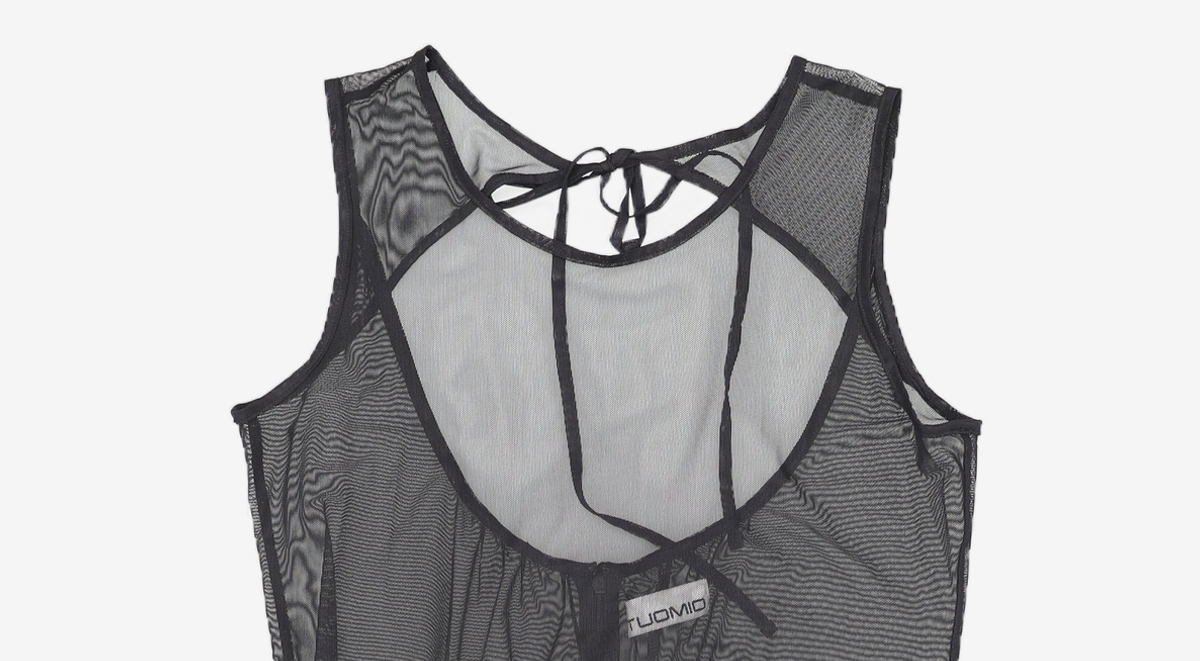 뚜오미오(TUOMIO) MULTI LAYER MESH DRESS [BLACK] 2