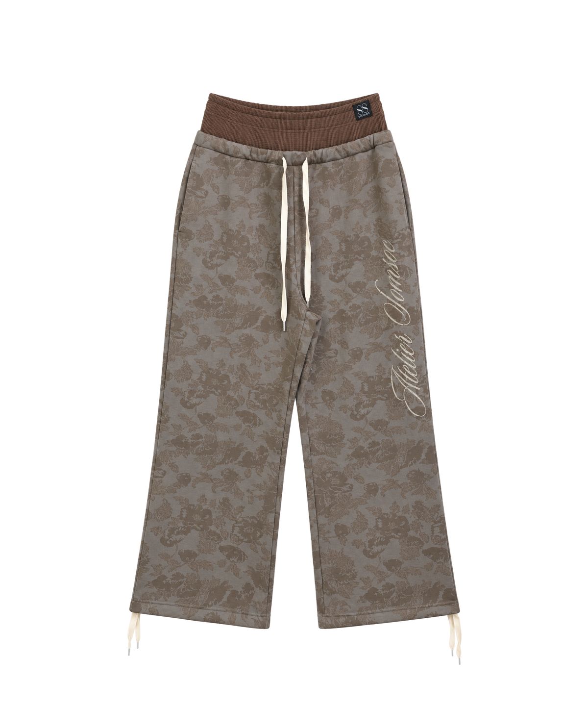 솜속(SOMSOC) YVETTE BLOOM DOUBLE LAYERED PANTS_BROWN