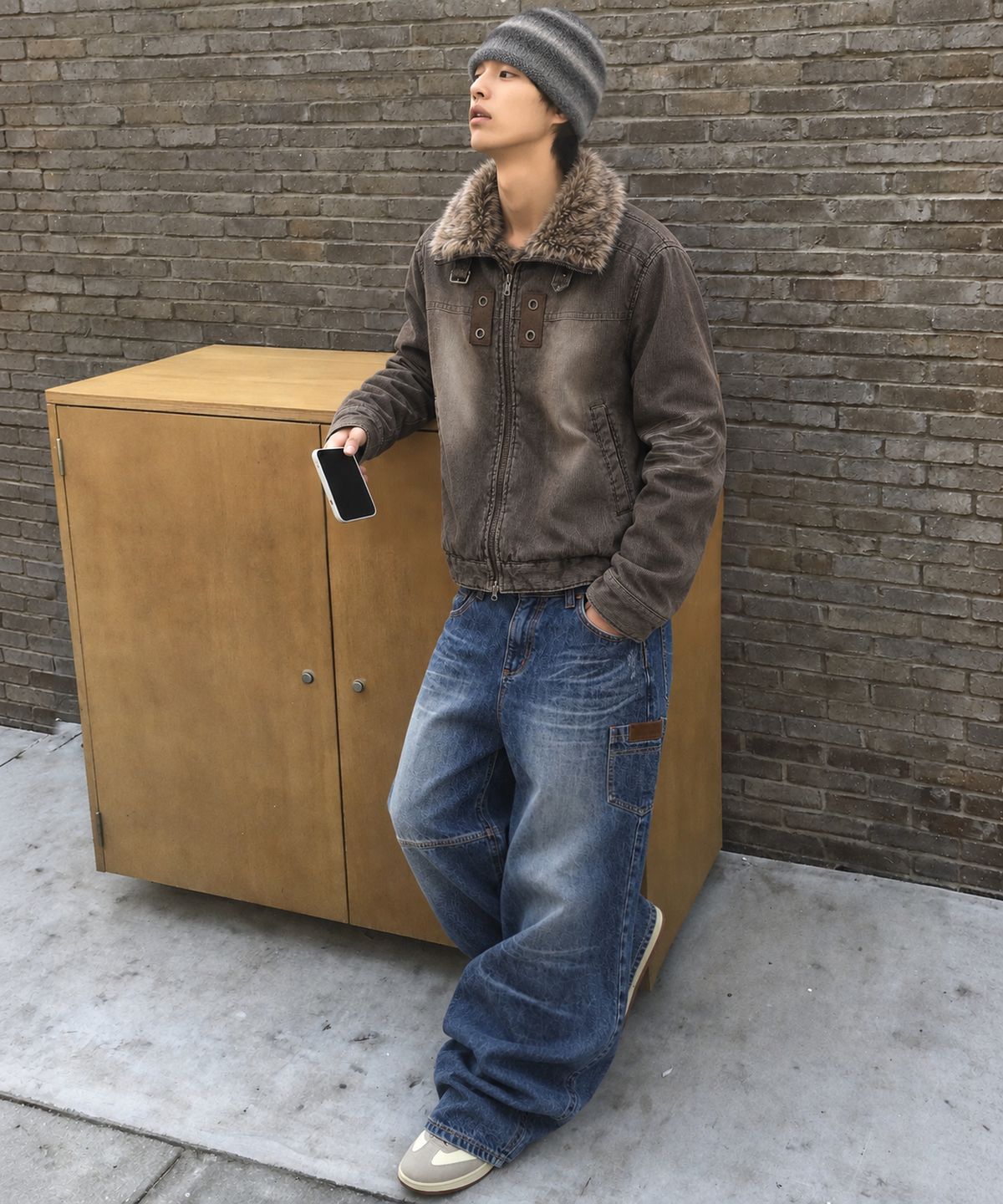 메인부스(MAINBOOTH) Wolf Corduroy Fur Jacket(BROWN)