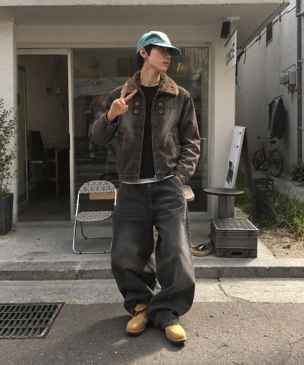 메인부스(MAINBOOTH) Wolf Corduroy Fur Jacket(BROWN)