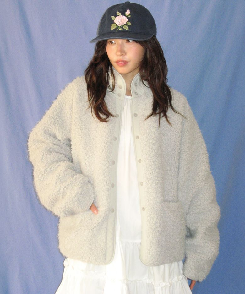 REVERSIBLE CONTRAST FLEECE JUMPER LIGHT GREY
